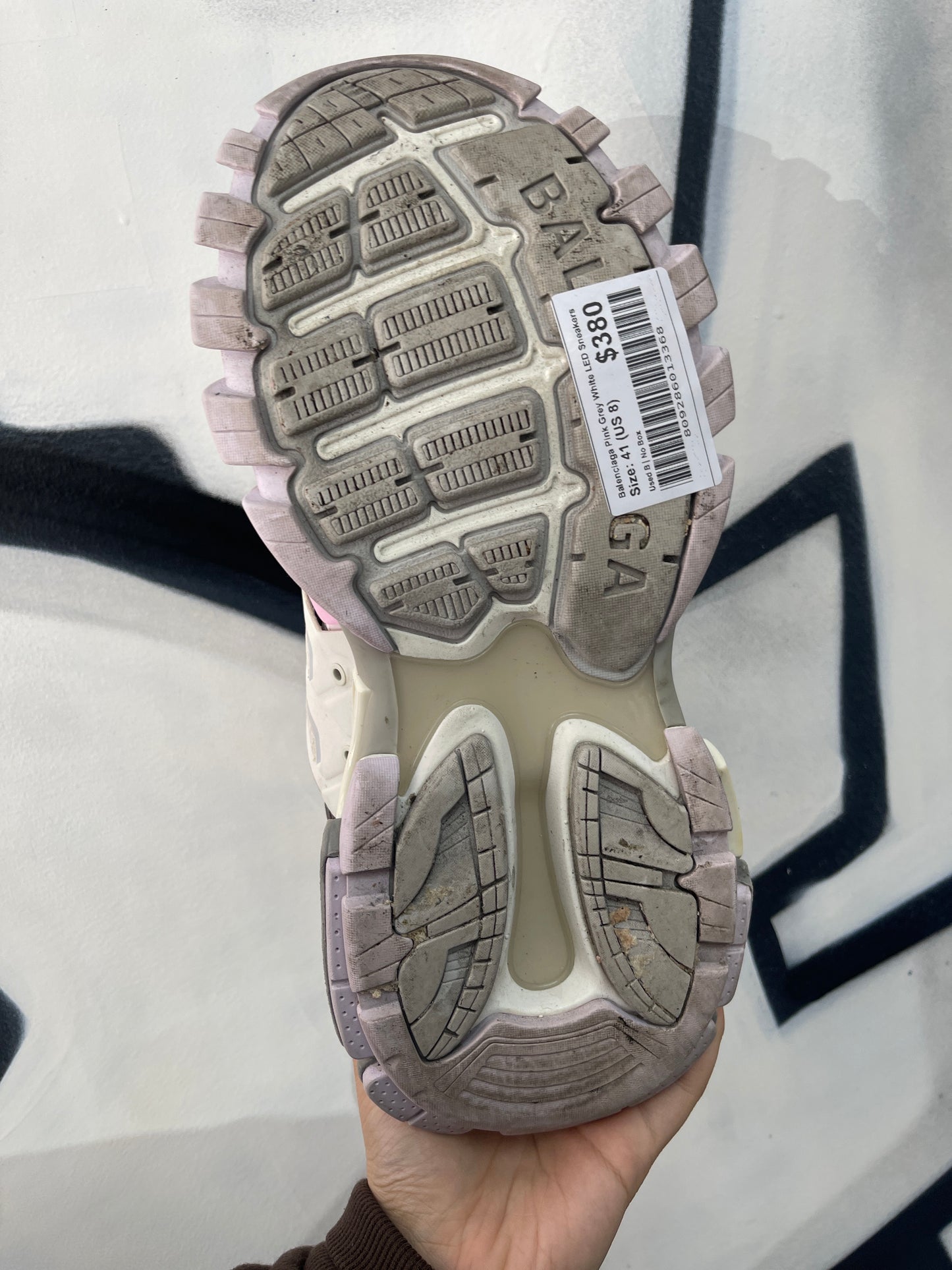 Balenciaga Pink Grey White LED Sneakers