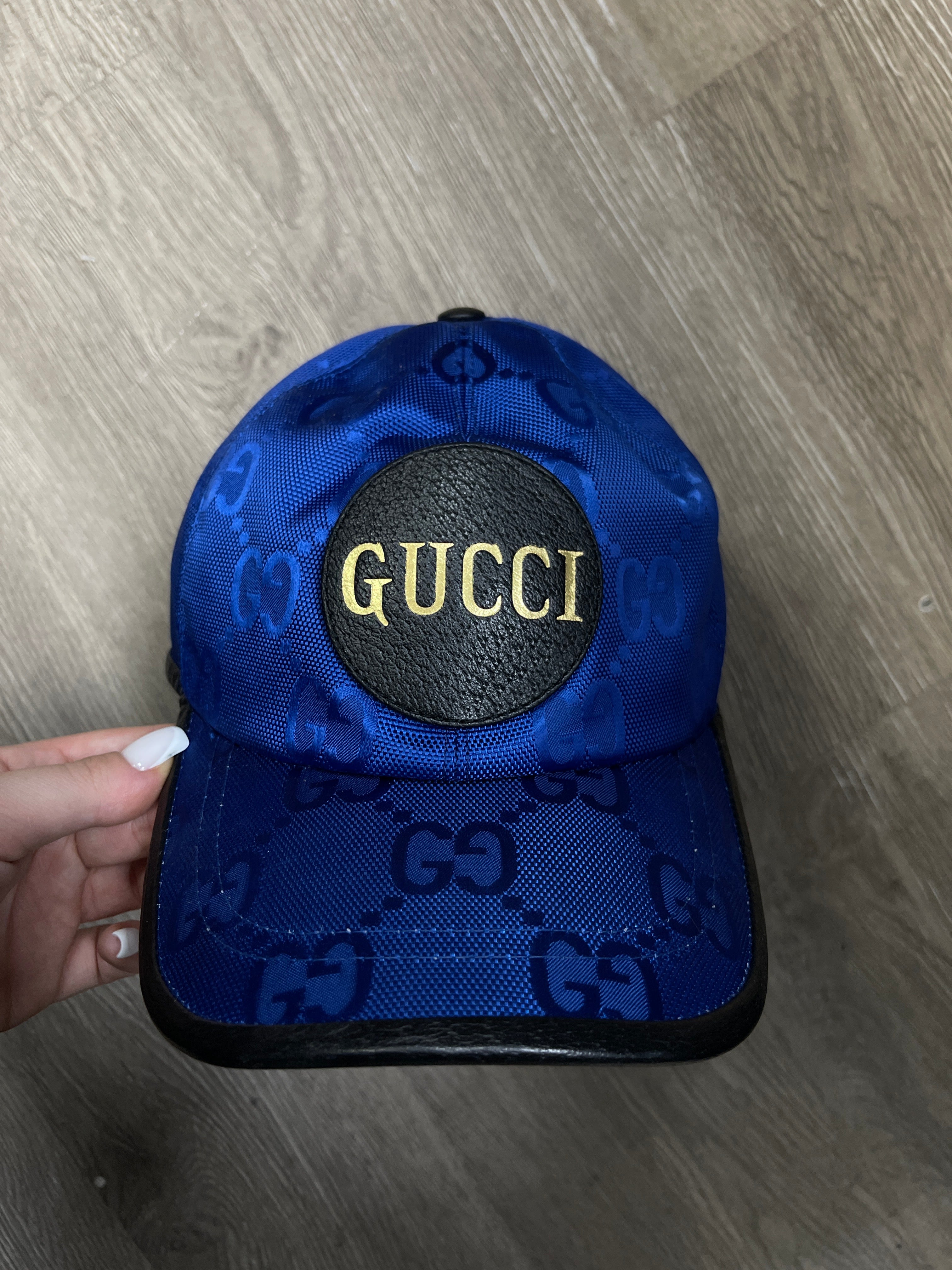 Gucci Blue Monogram Hat