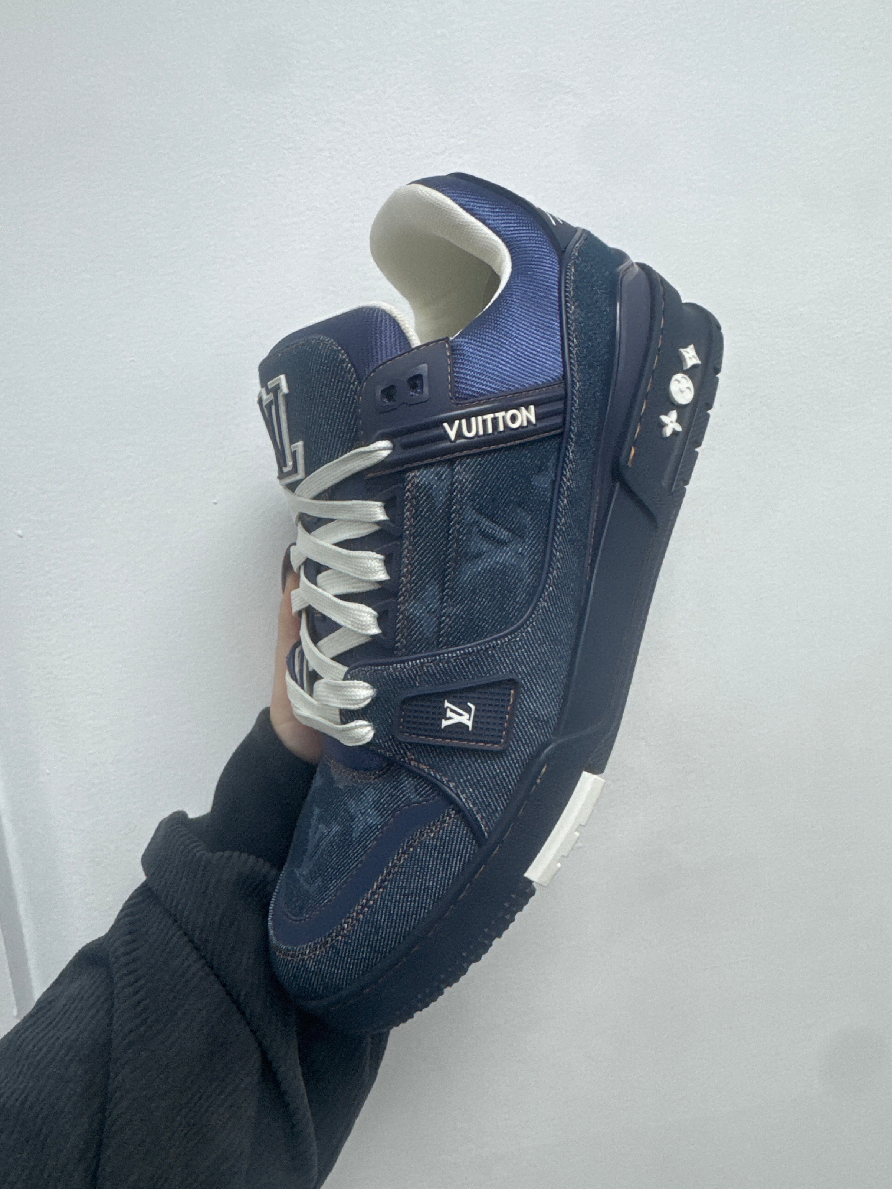 Louis Vuitton Navy Denim Trainer Sneakers