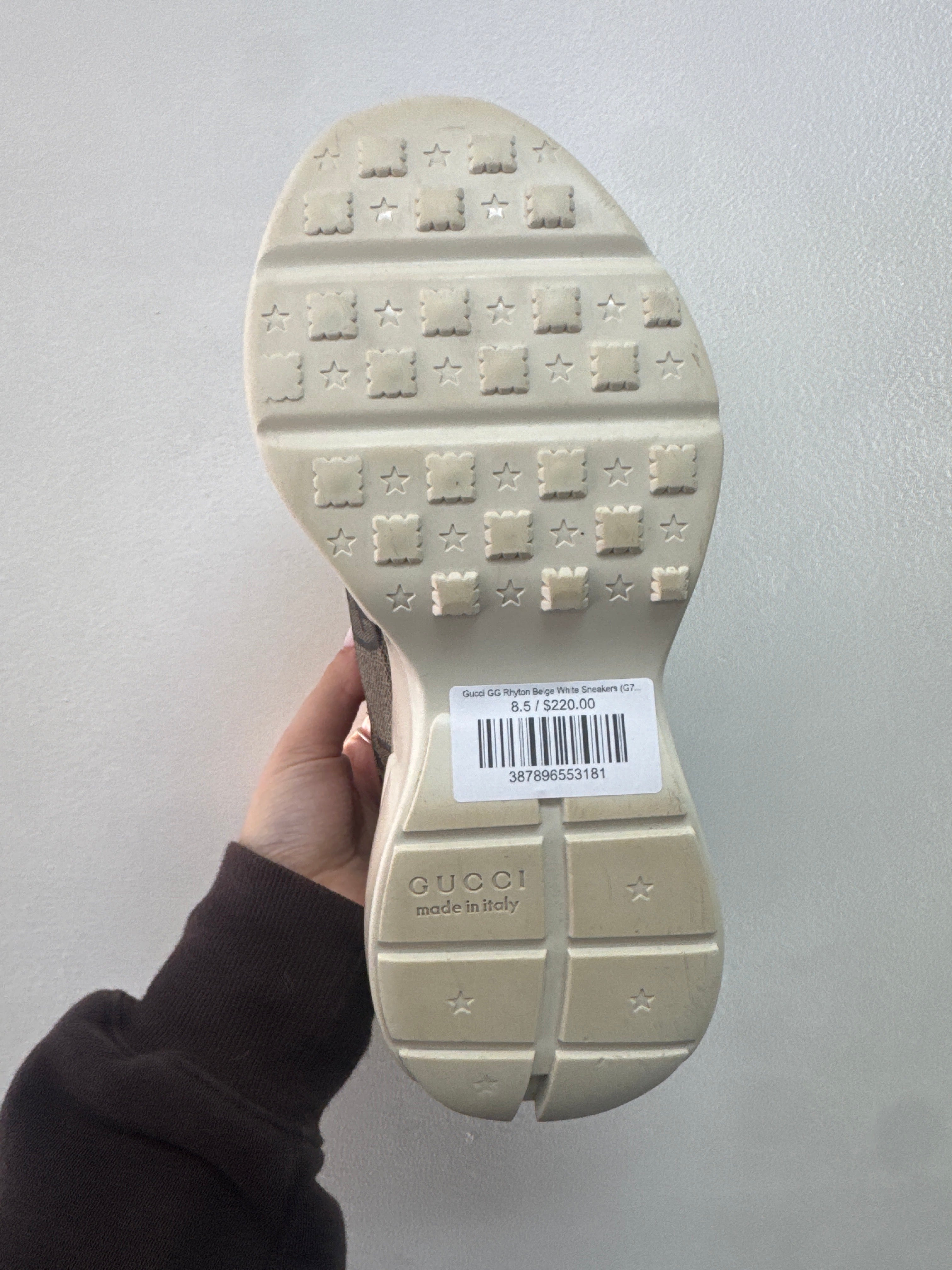 Gucci GG Rhyton Beige White Sneakers (G7) Used