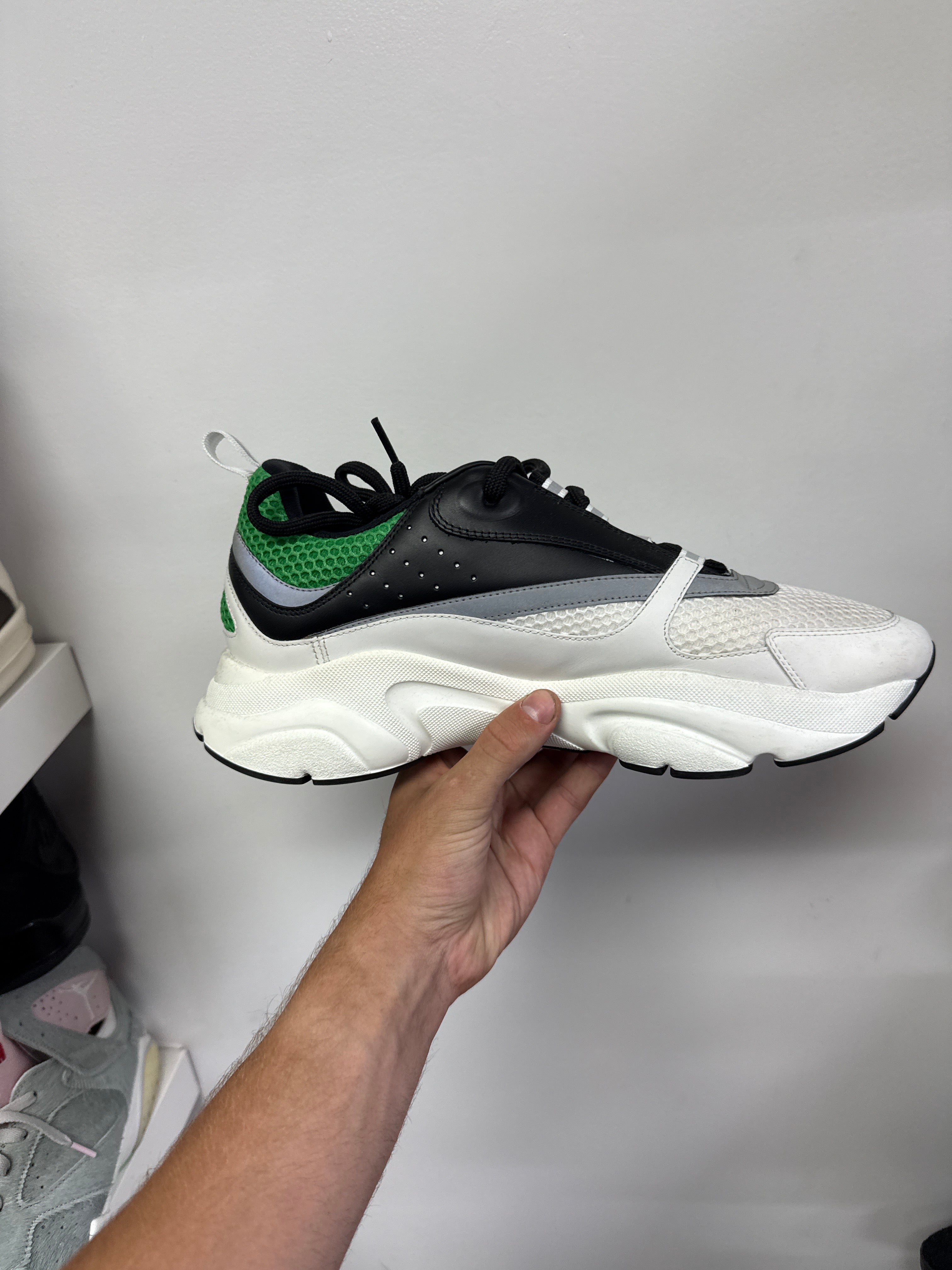Dior B22 White Pine Green Black Sneakers