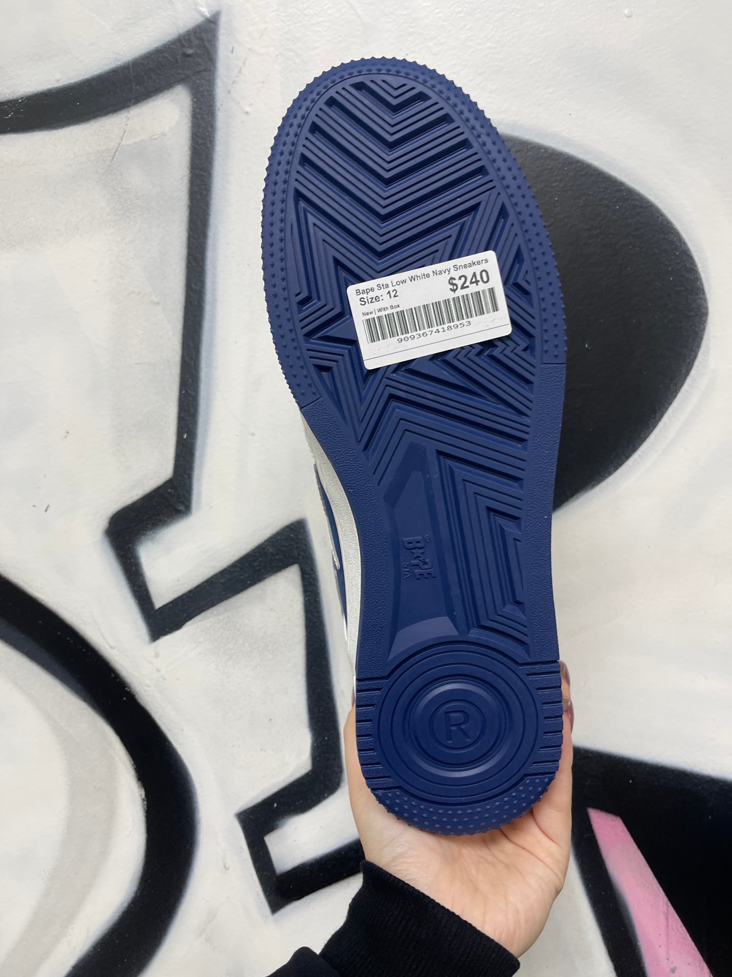 Bape Sta Low White Navy Sneakers