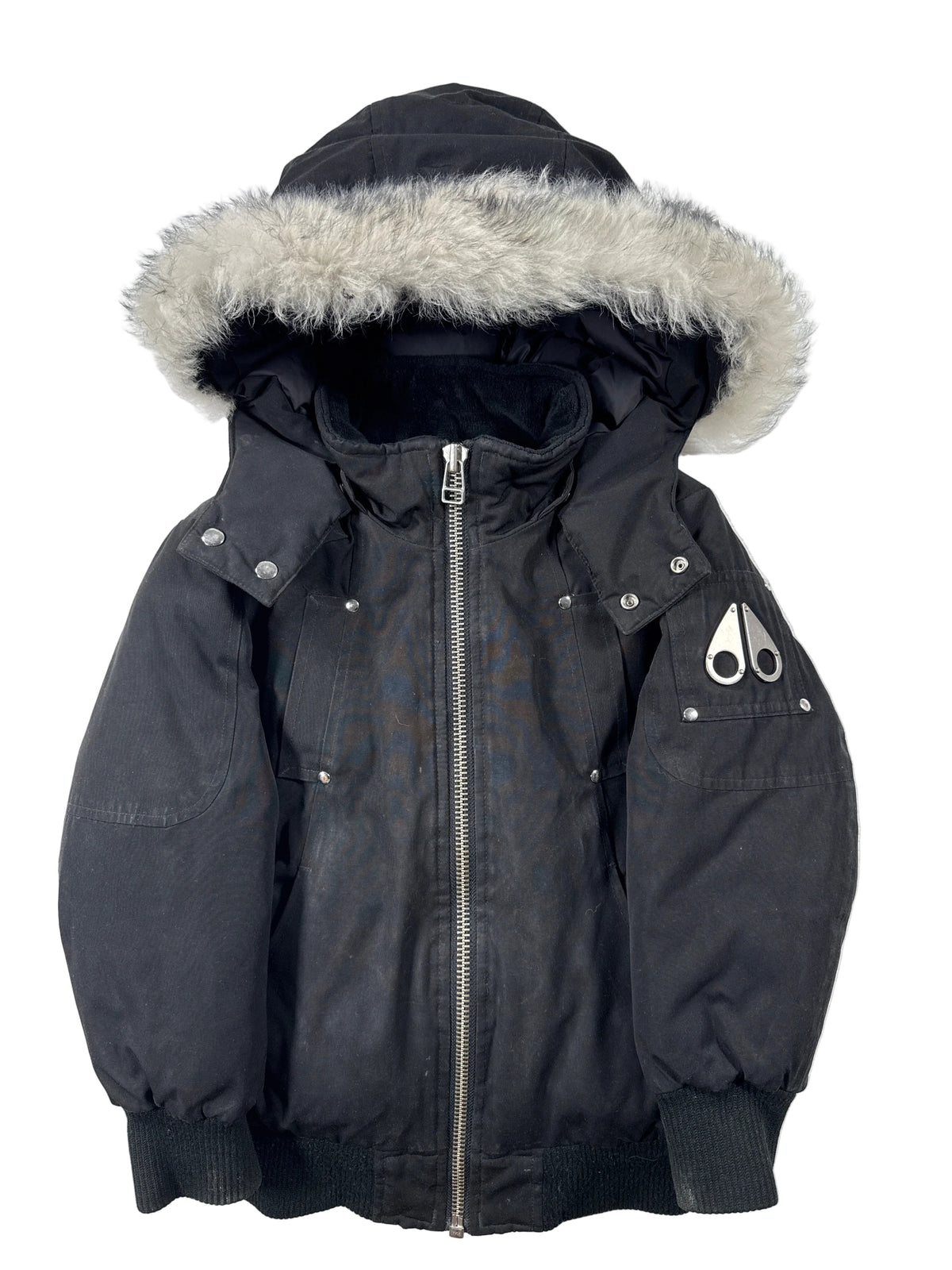 Moose Knuckles Black White Fur (Kid's) Bomber Jacket
