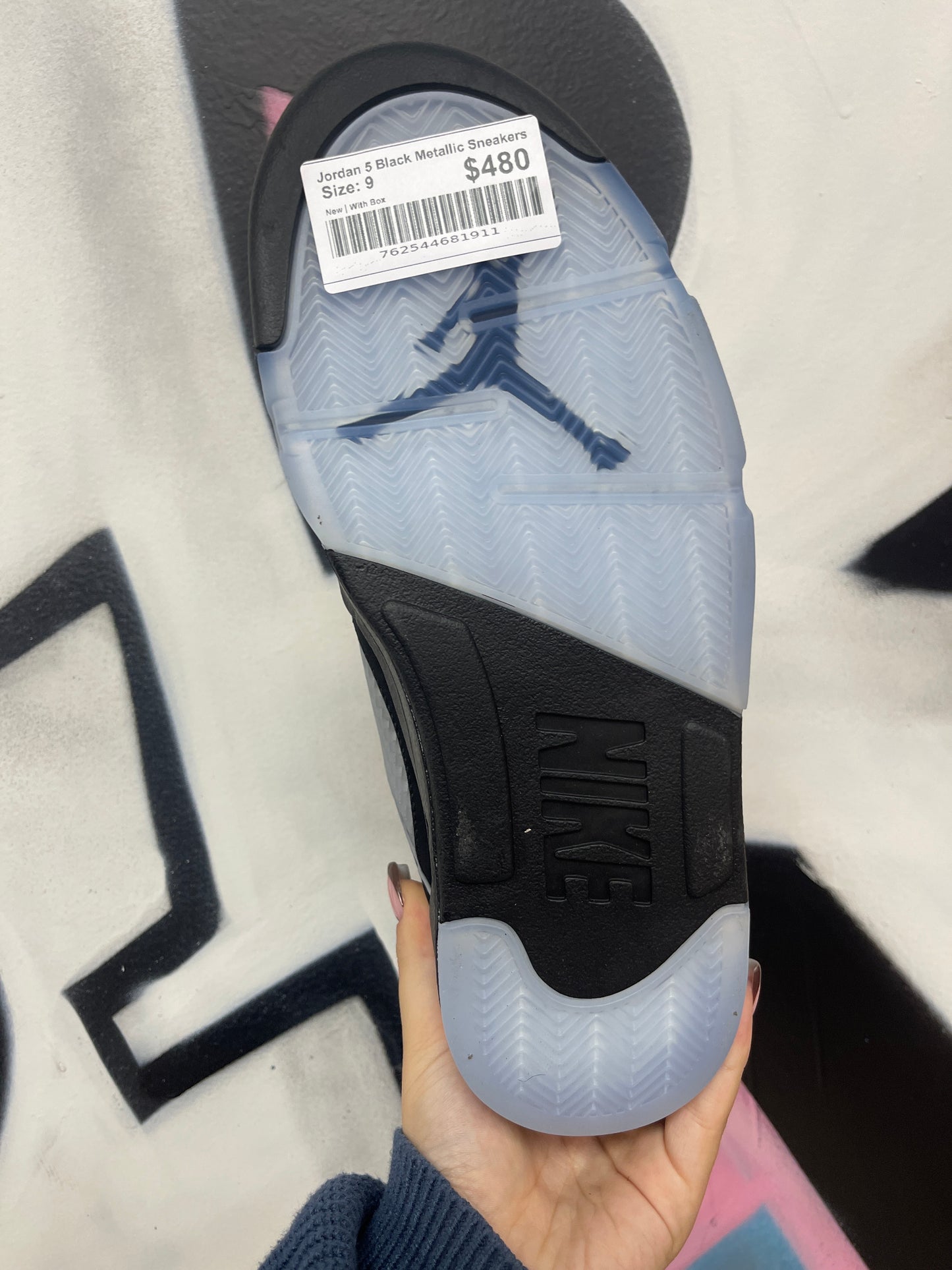 Jordan 5 Black Metallic Sneakers