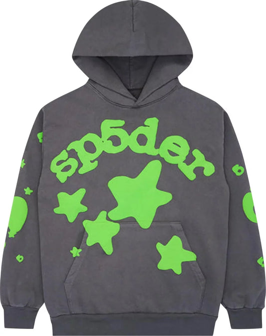 Sp5der Hoodie Slate Beluga Grey Green