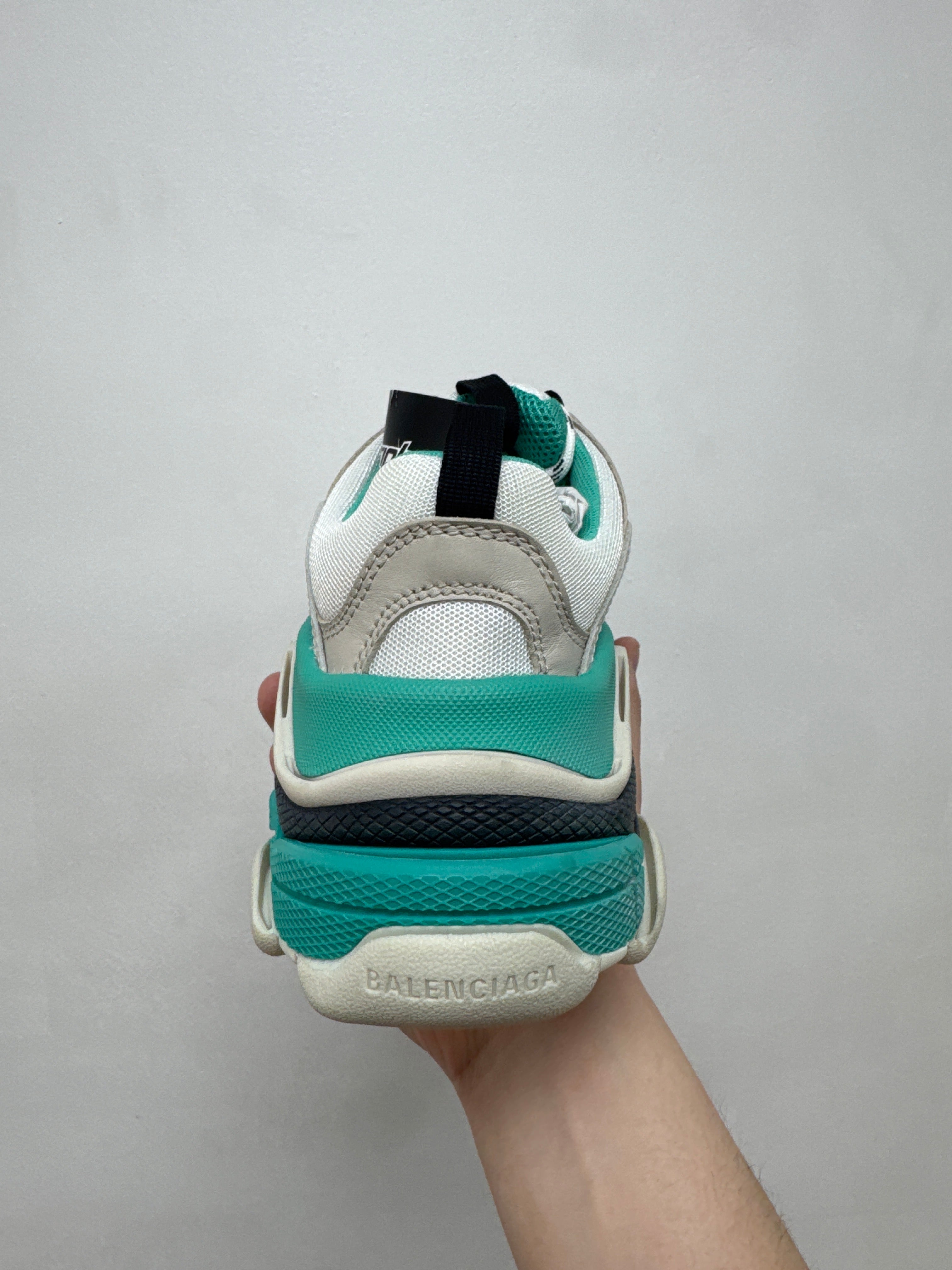 Balenciaga Teal White Triple S Sneakers