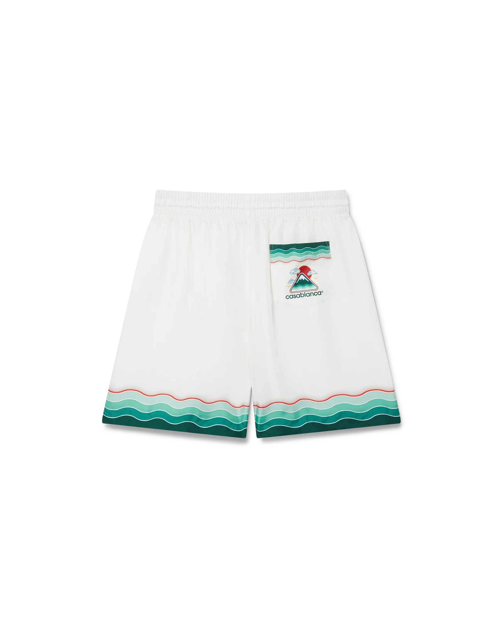 Casablanca "Montagne Ondulée" Silk Drawstring White Shorts