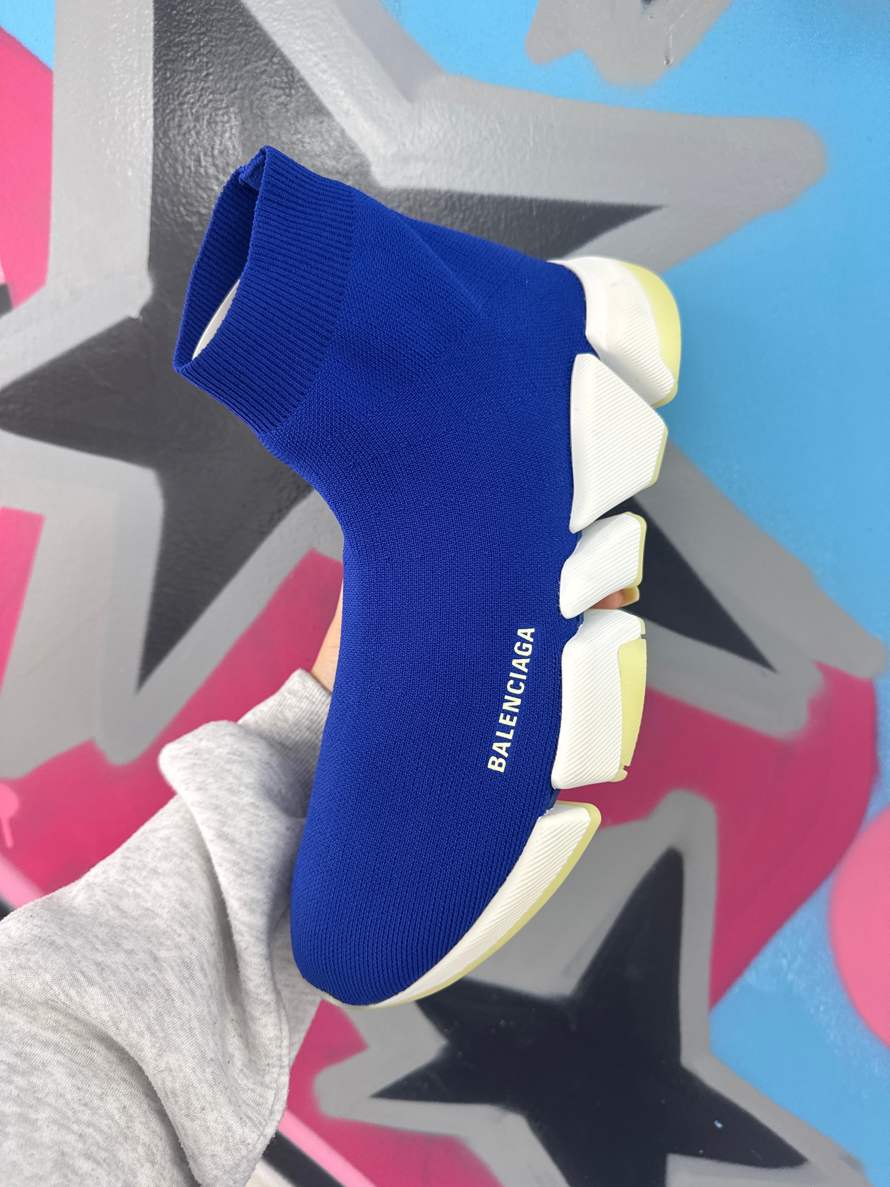 Balenciaga Sock Runner Sneaker Blue White New 43 (US 10) With Box