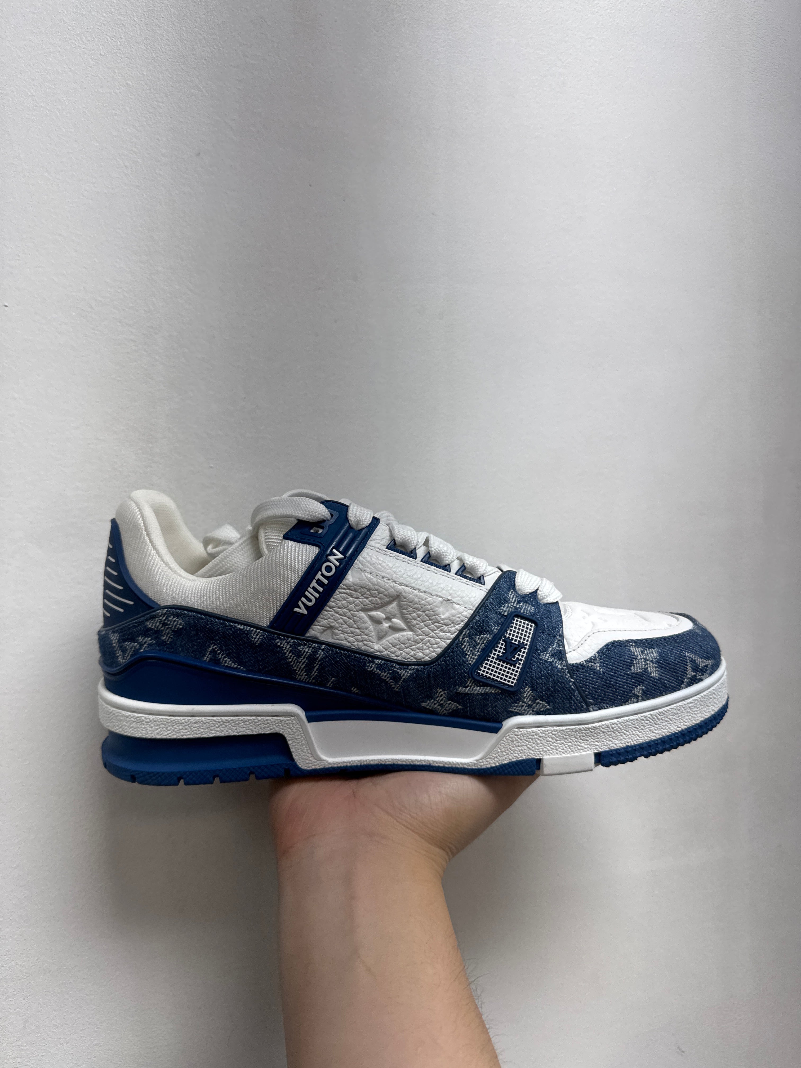 Louis Vuitton Blue Denim Monogram Trainer Sneakers