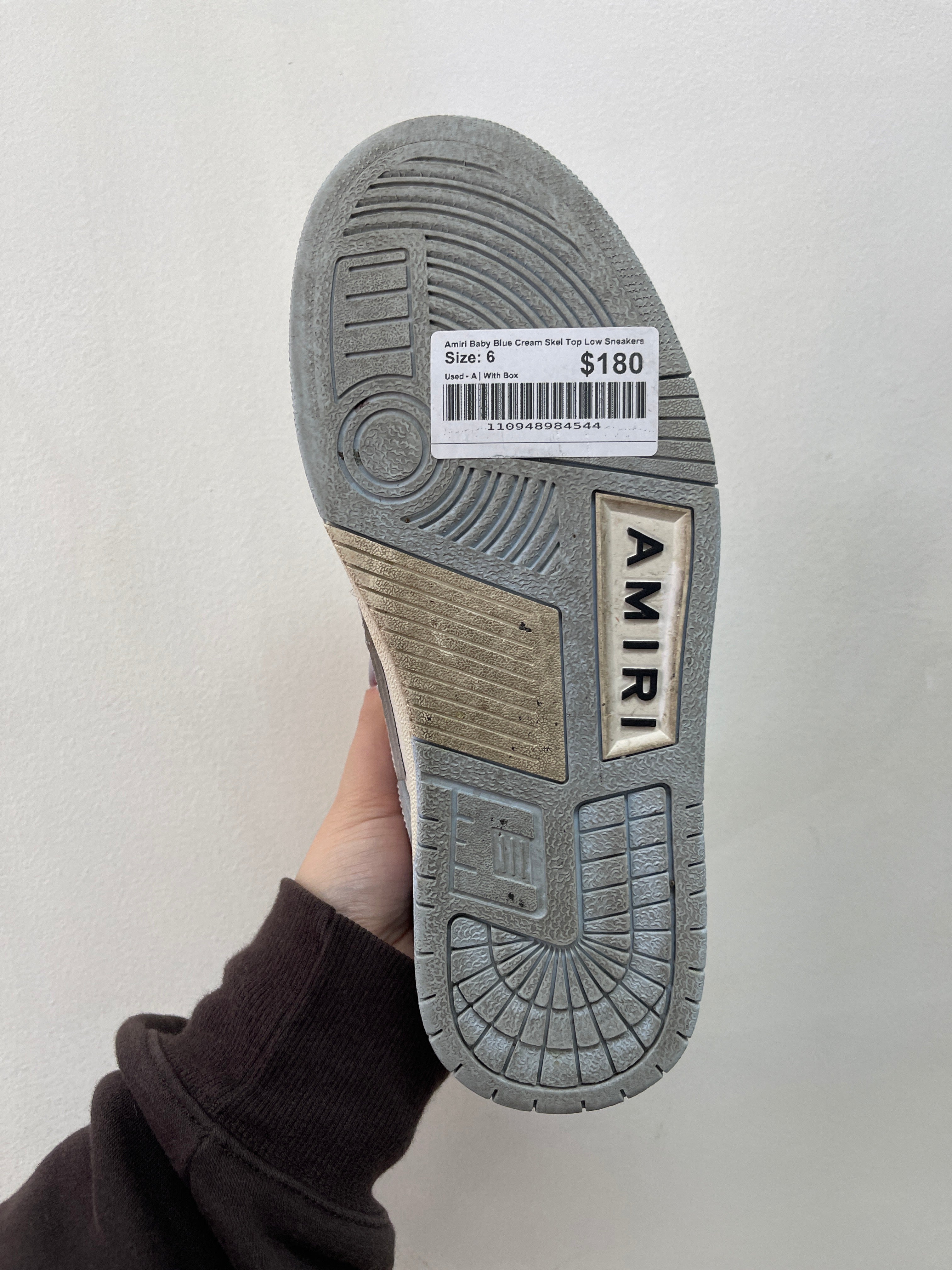 Amiri Baby Blue Cream Skel Top Low Sneakers