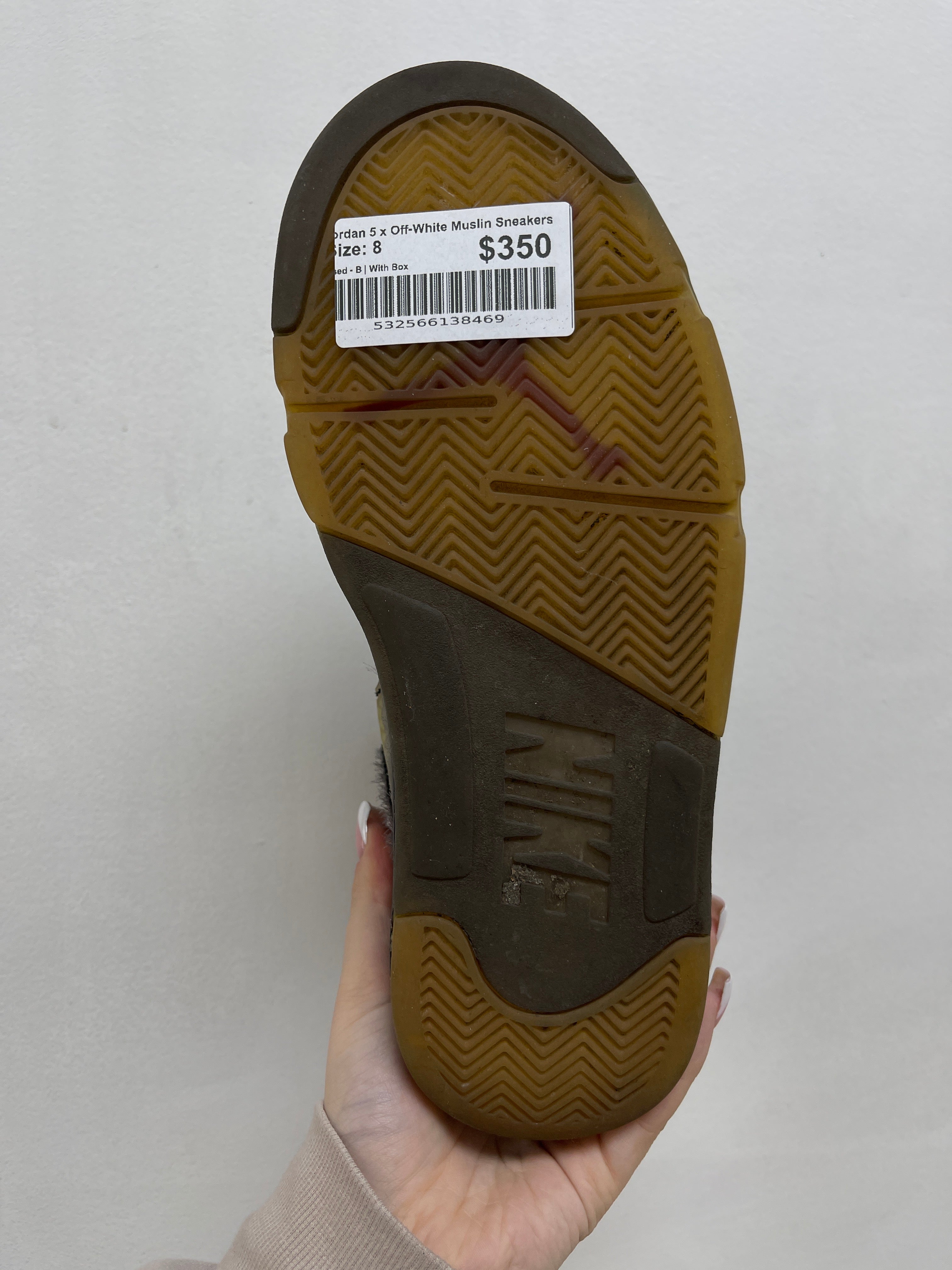 Jordan 5 x Off-White Muslin Sneakers