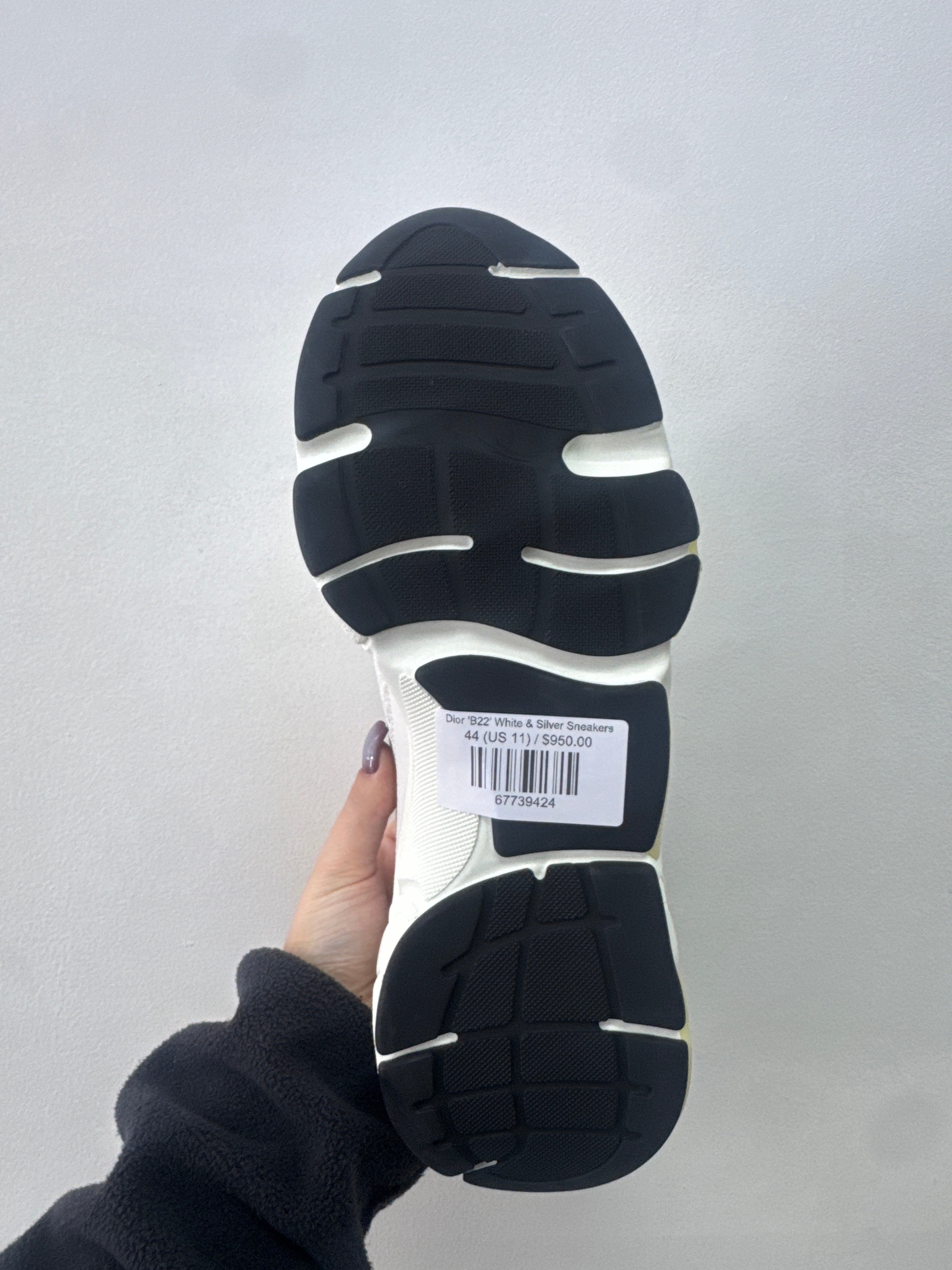 Dior 'B22' White & Silver Sneakers