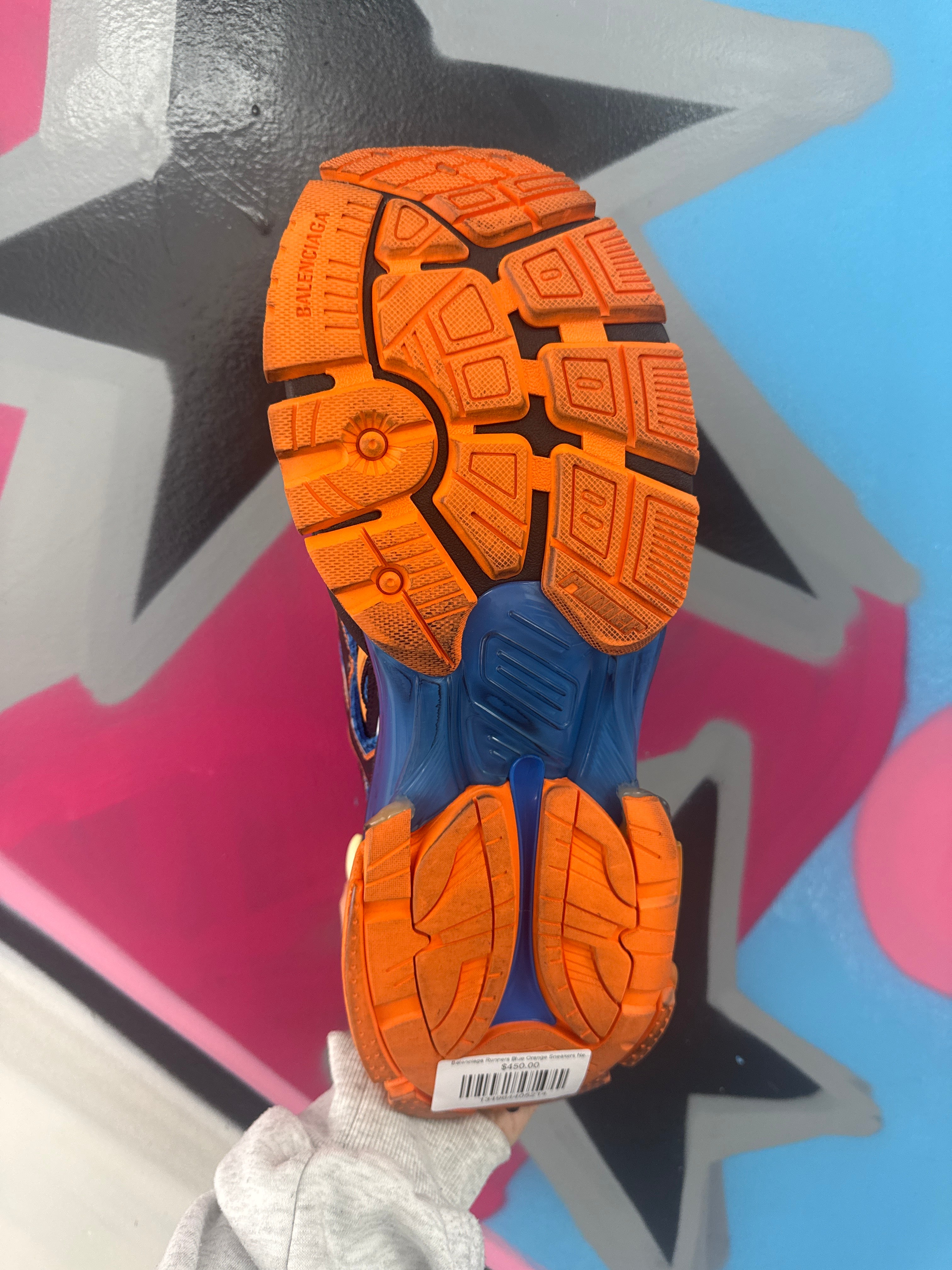 Balenciaga Runners Blue Orange Sneakers New 48 (US 15) With Box