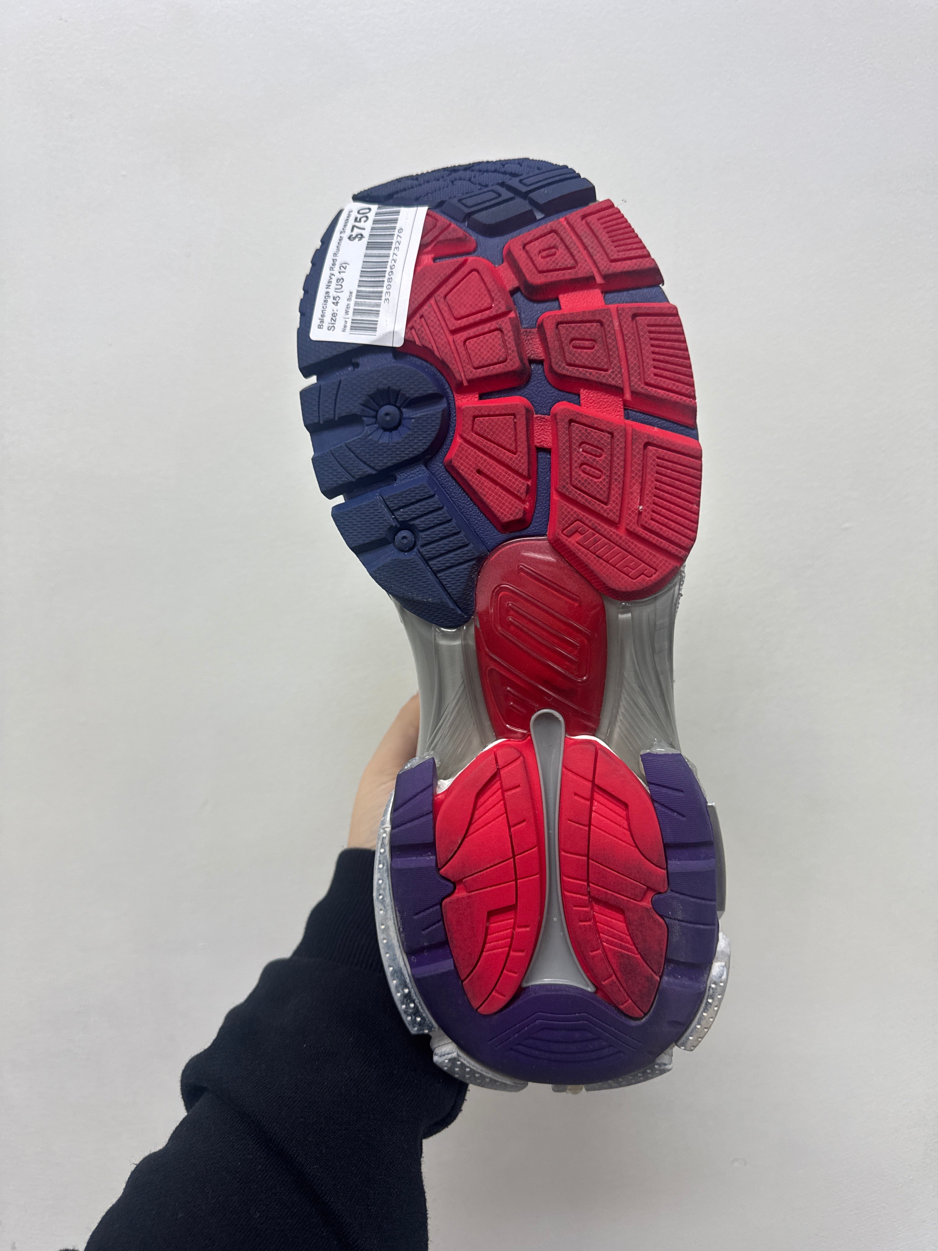 Balenciaga Navy Red Runner Sneakers