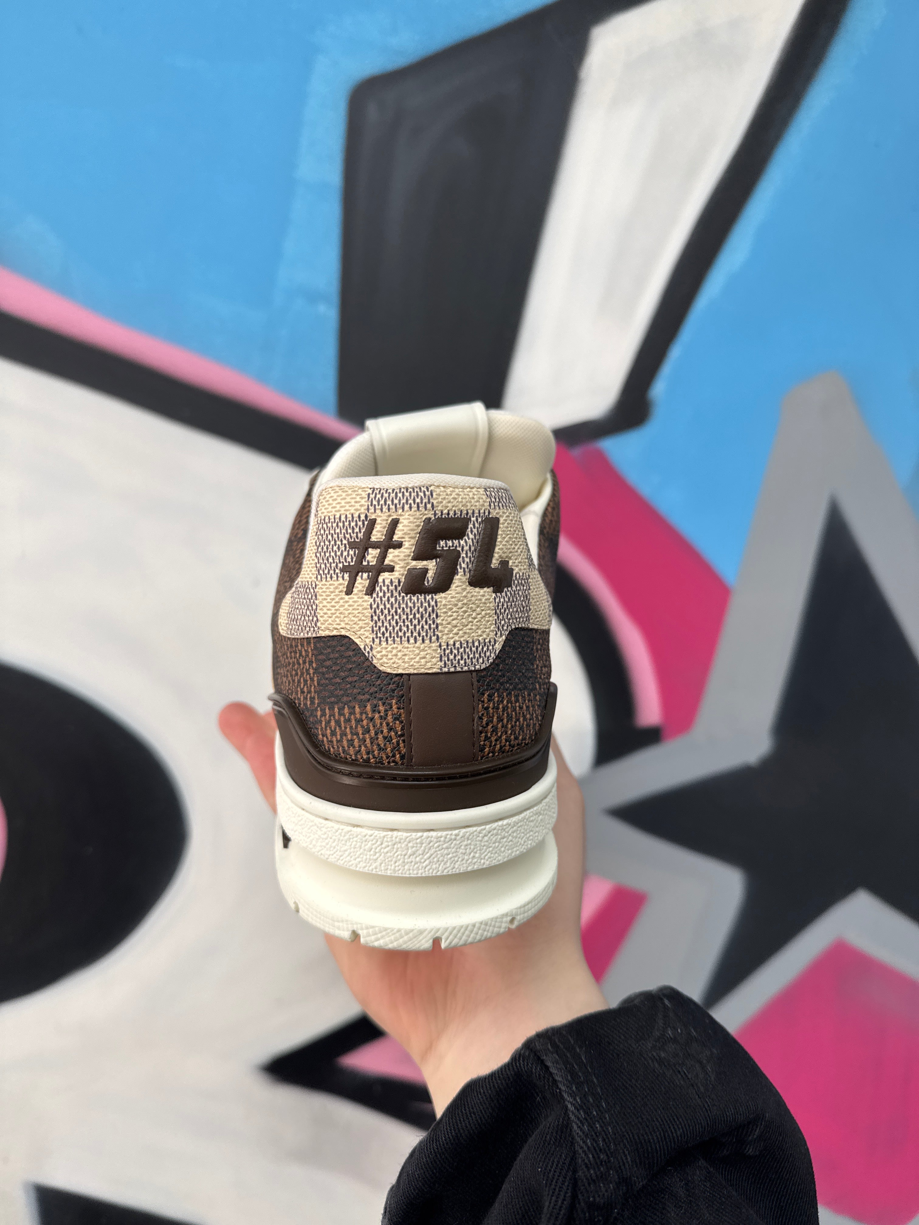 Louis Vuitton Chocolate Brown White Monogram Trainer Sneakers