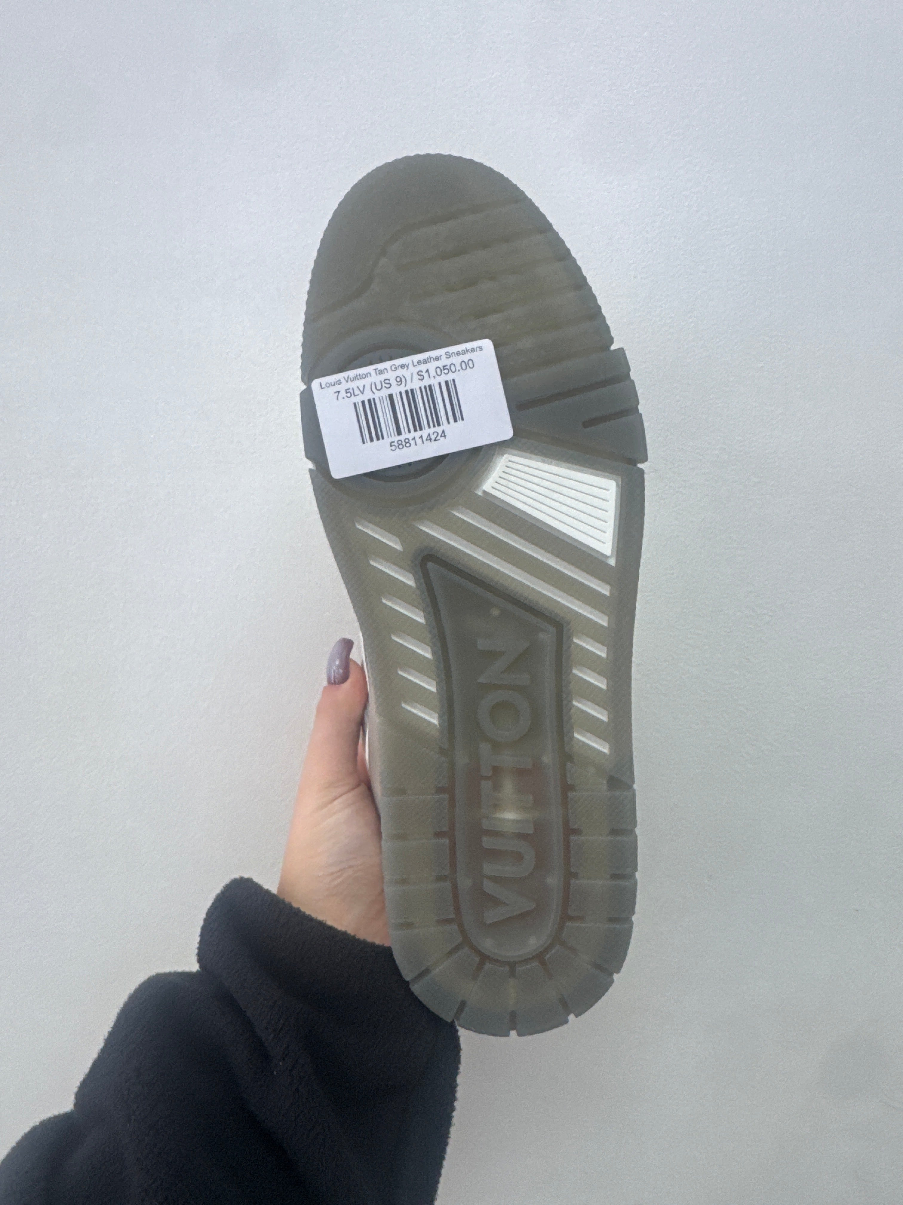 Louis Vuitton Tan Grey Leather Sneakers