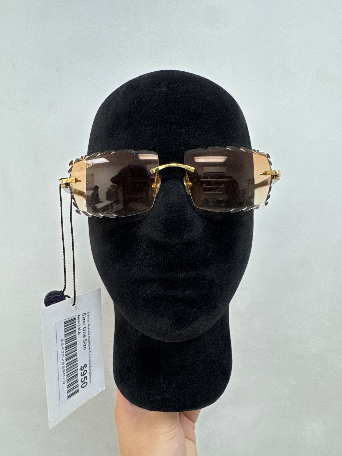 Cartier Acetate Diamond Cut Lens Sunglasses