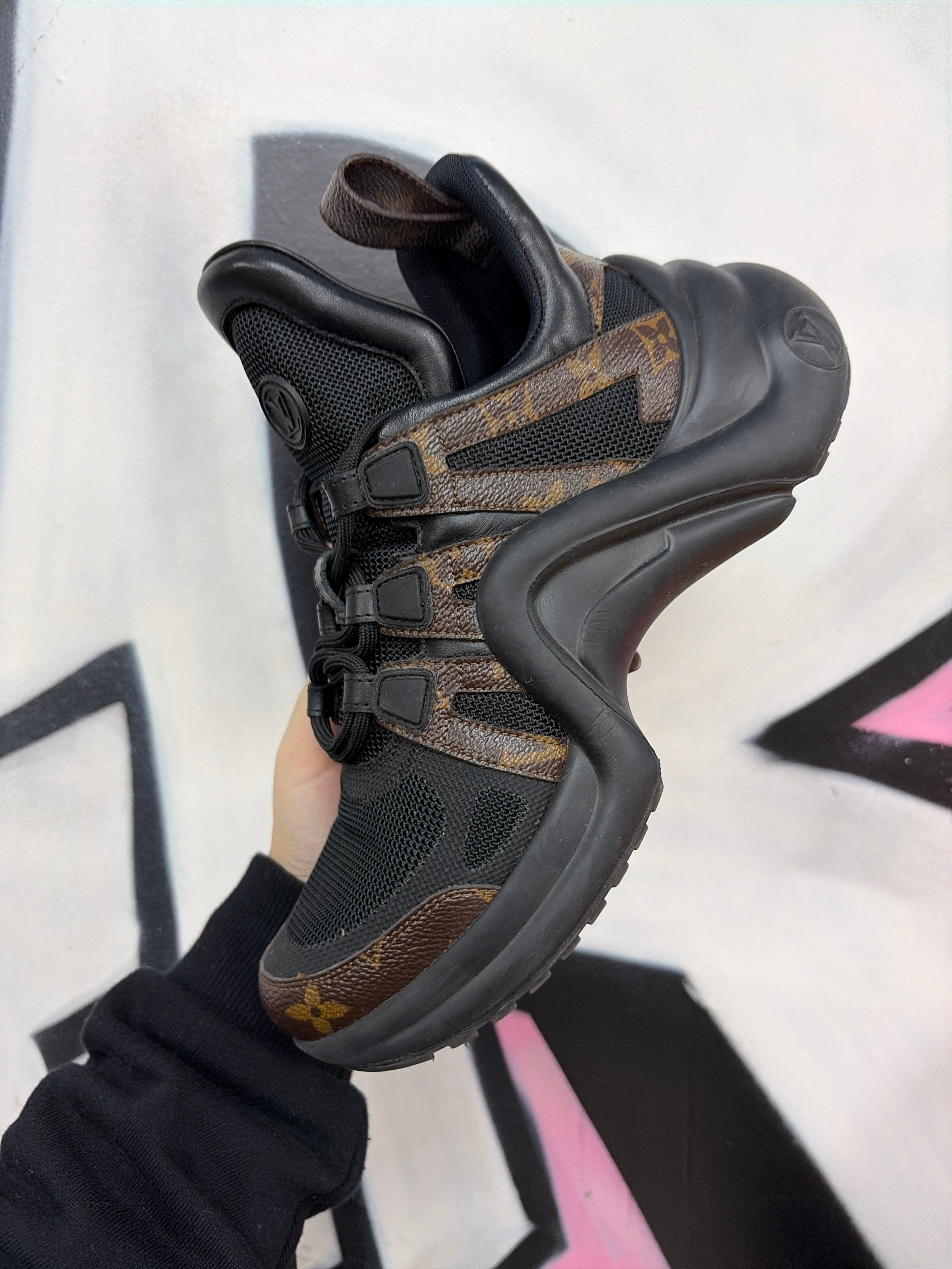 Louis Vuitton Black Brown Monogram Archlight Sneakers
