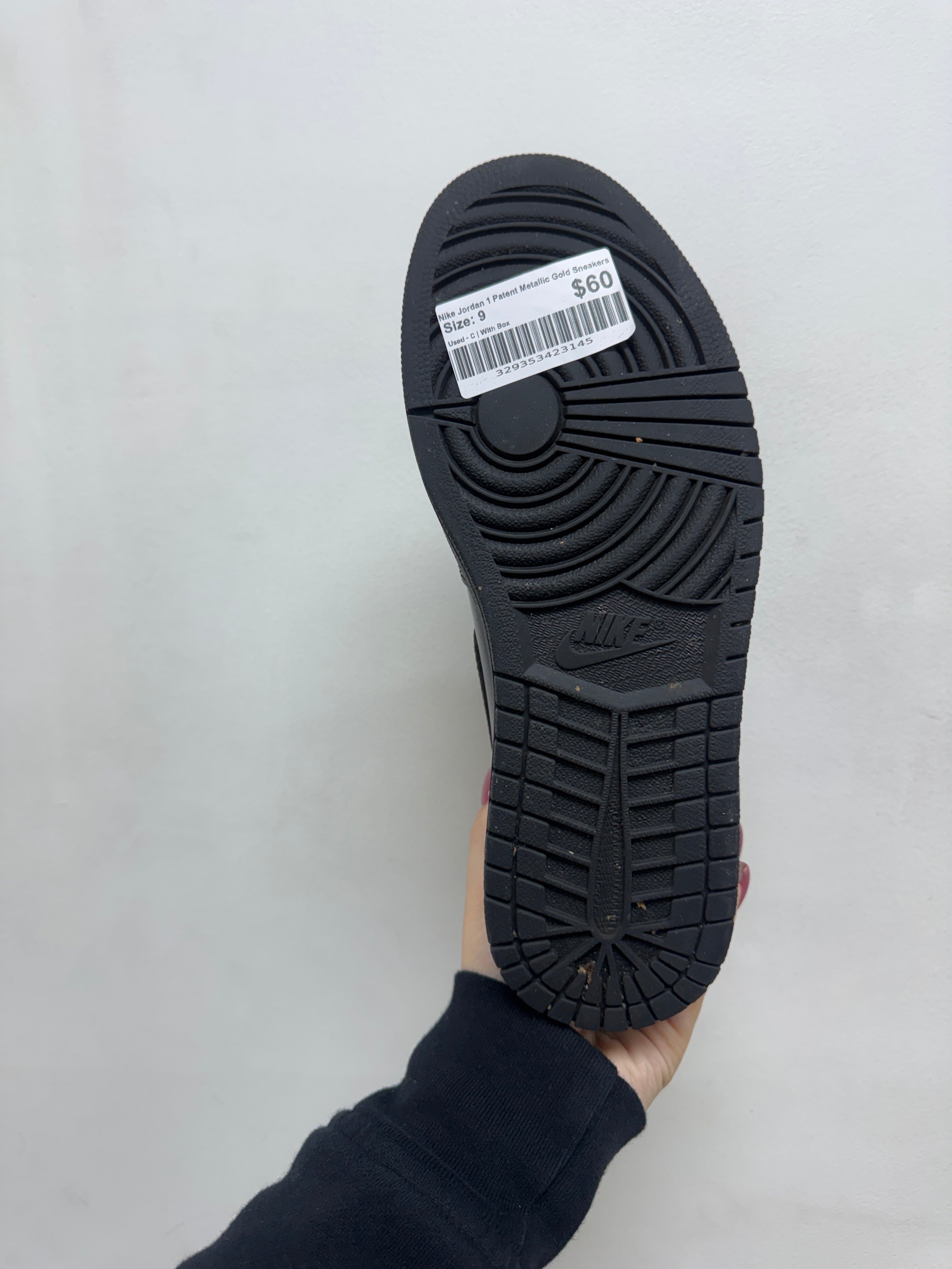 Nike Jordan 1 Patent Metallic Gold Sneakers