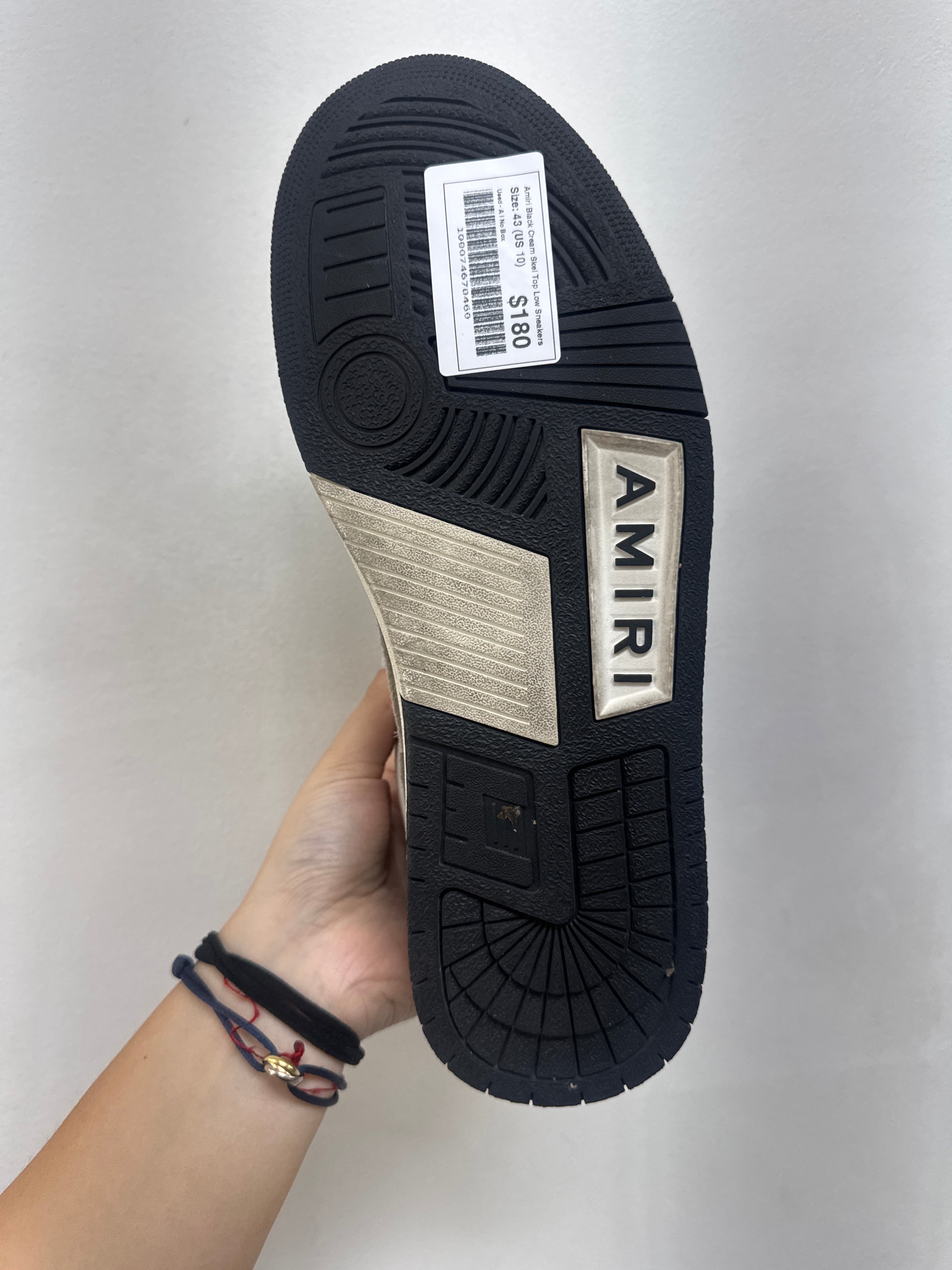 Amiri Black Cream Skel Top Low Sneakers
