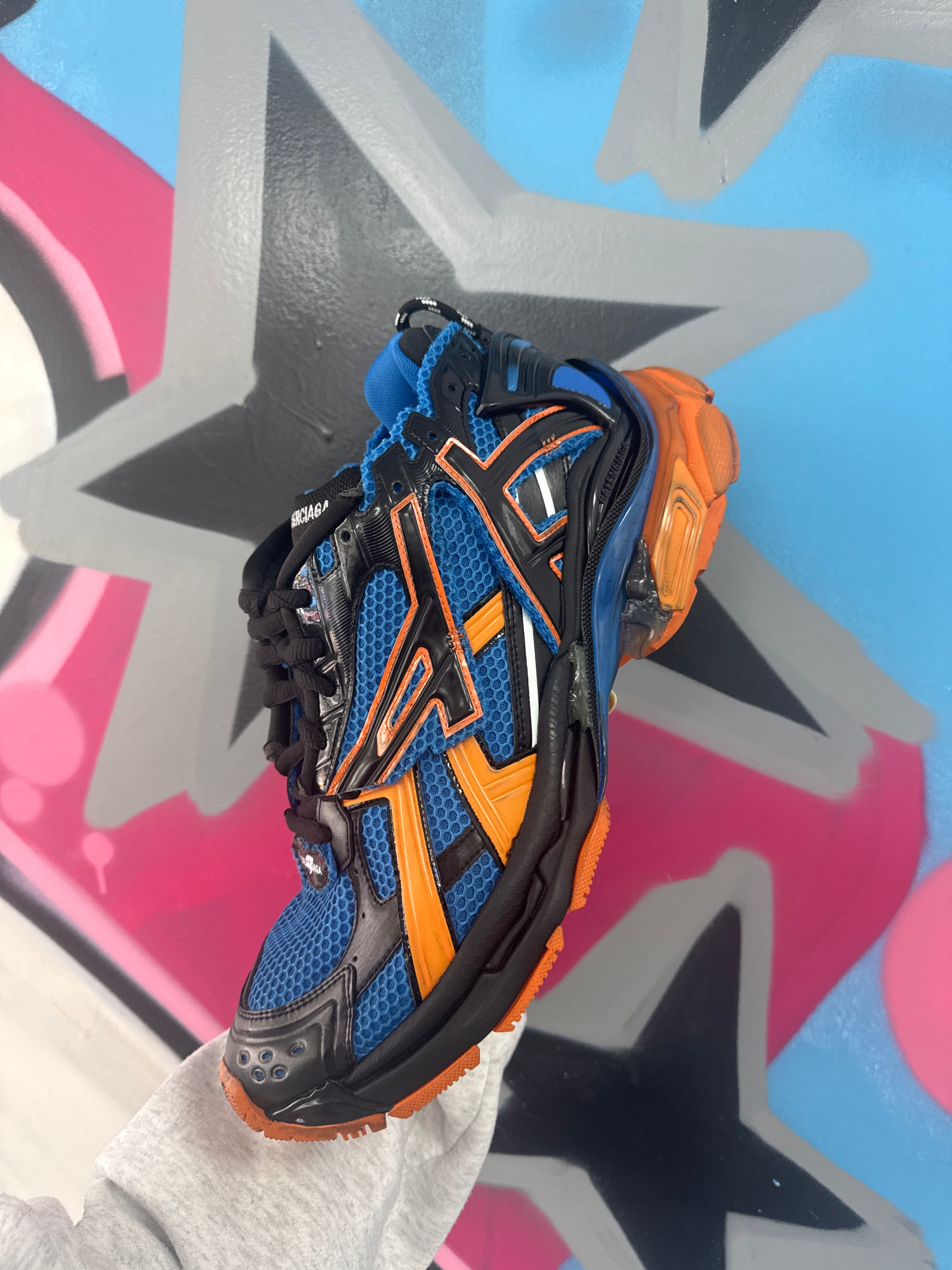 Balenciaga Runners Blue Orange Sneakers New 48 (US 15) With Box