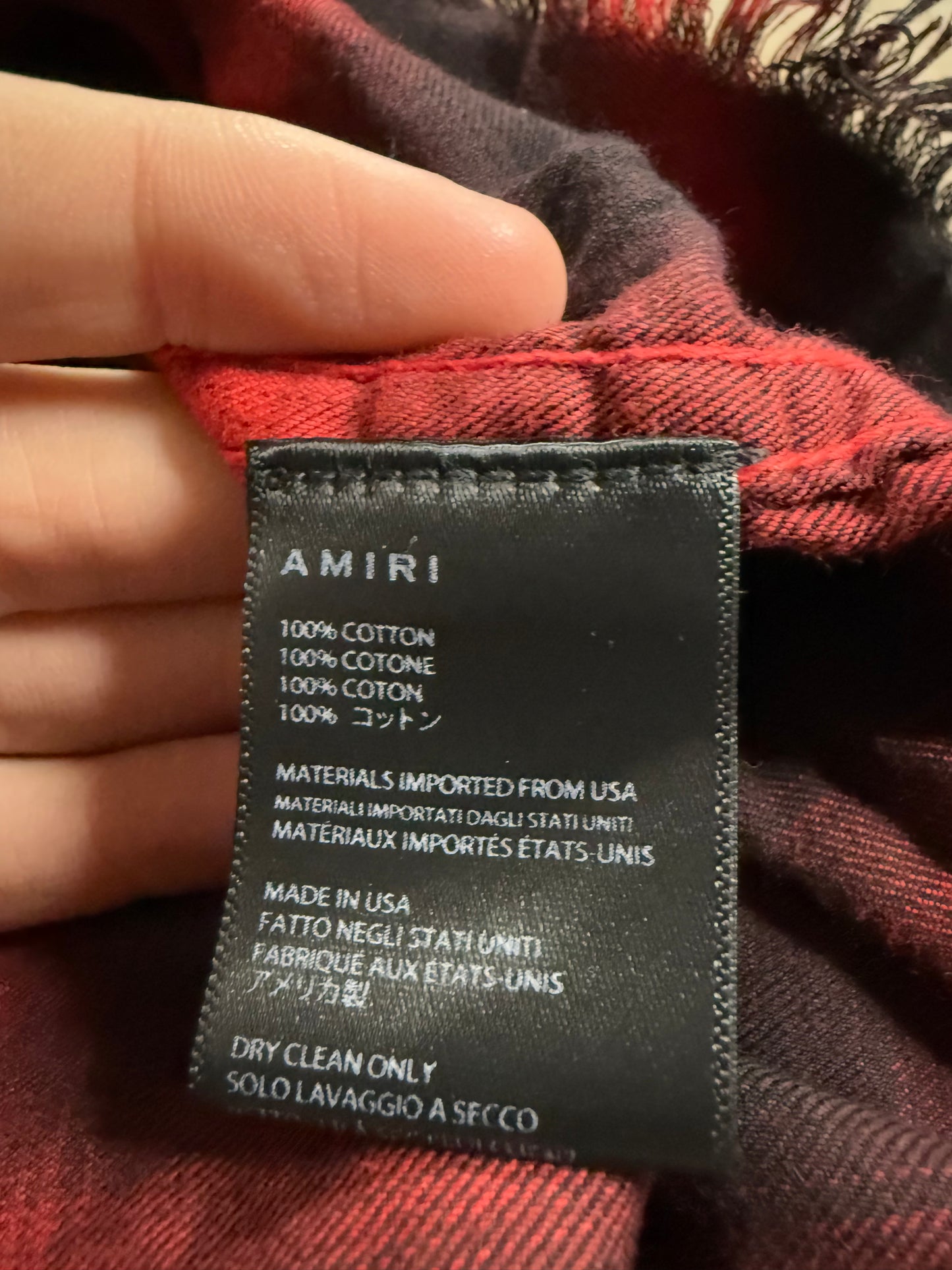 Amiri Flannel Red Black Used Small