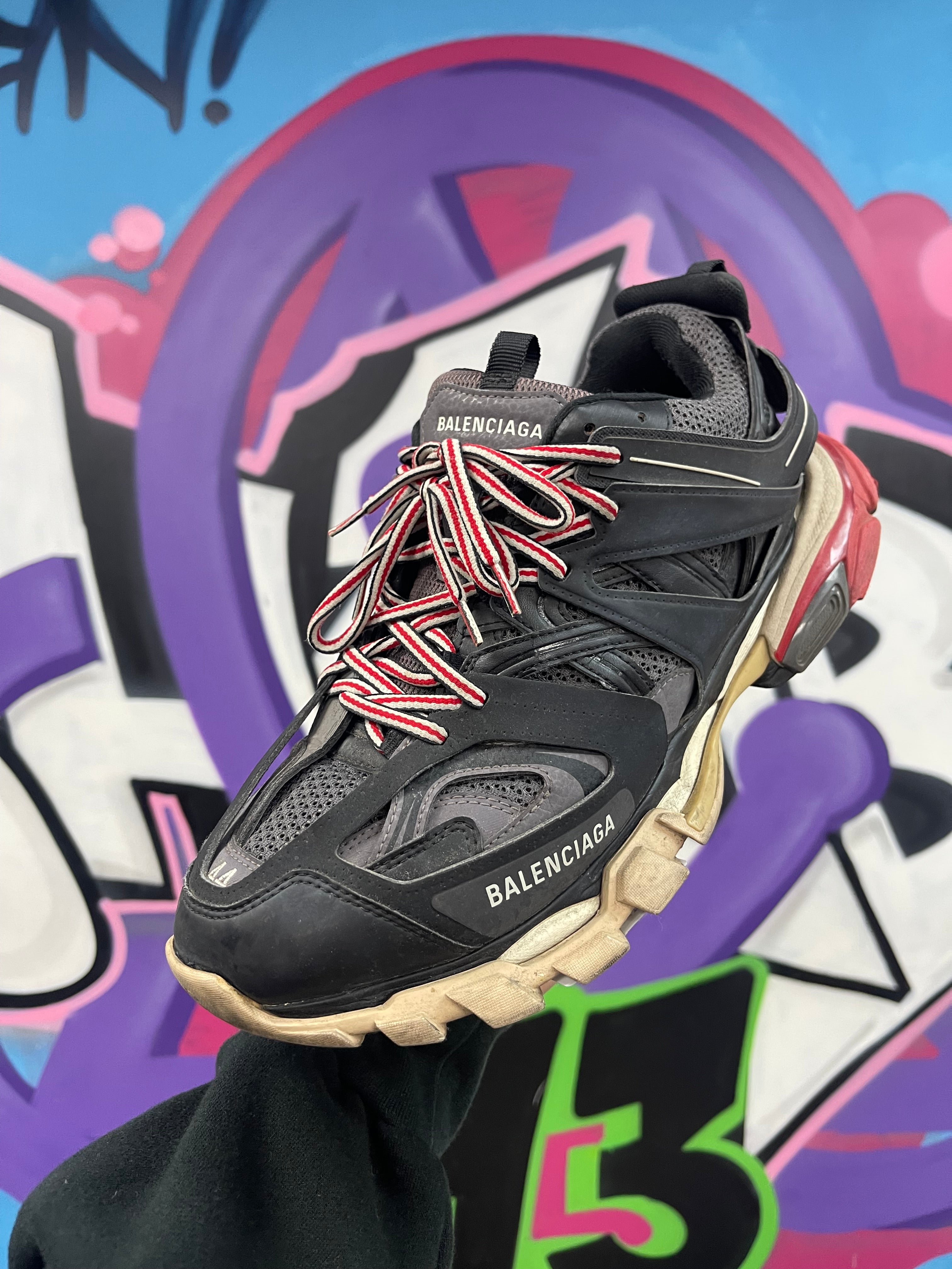 Balenciaga Black Red Track Sneakers