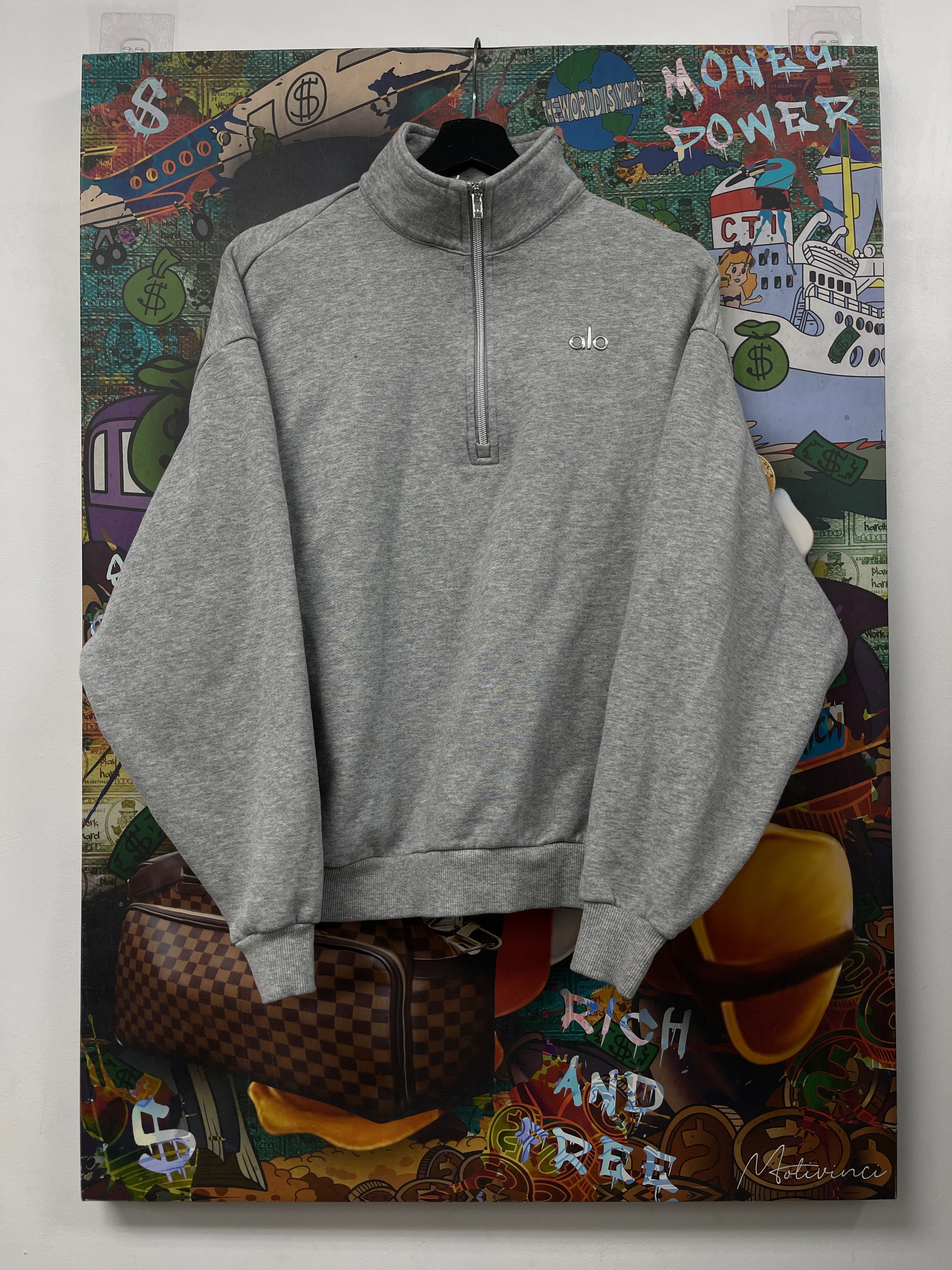 Alo Grey Accolade Quarter Zip