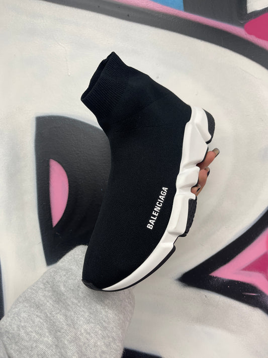 Balenciaga Speed Sock Runner Black White New 40 (US 7) With Box