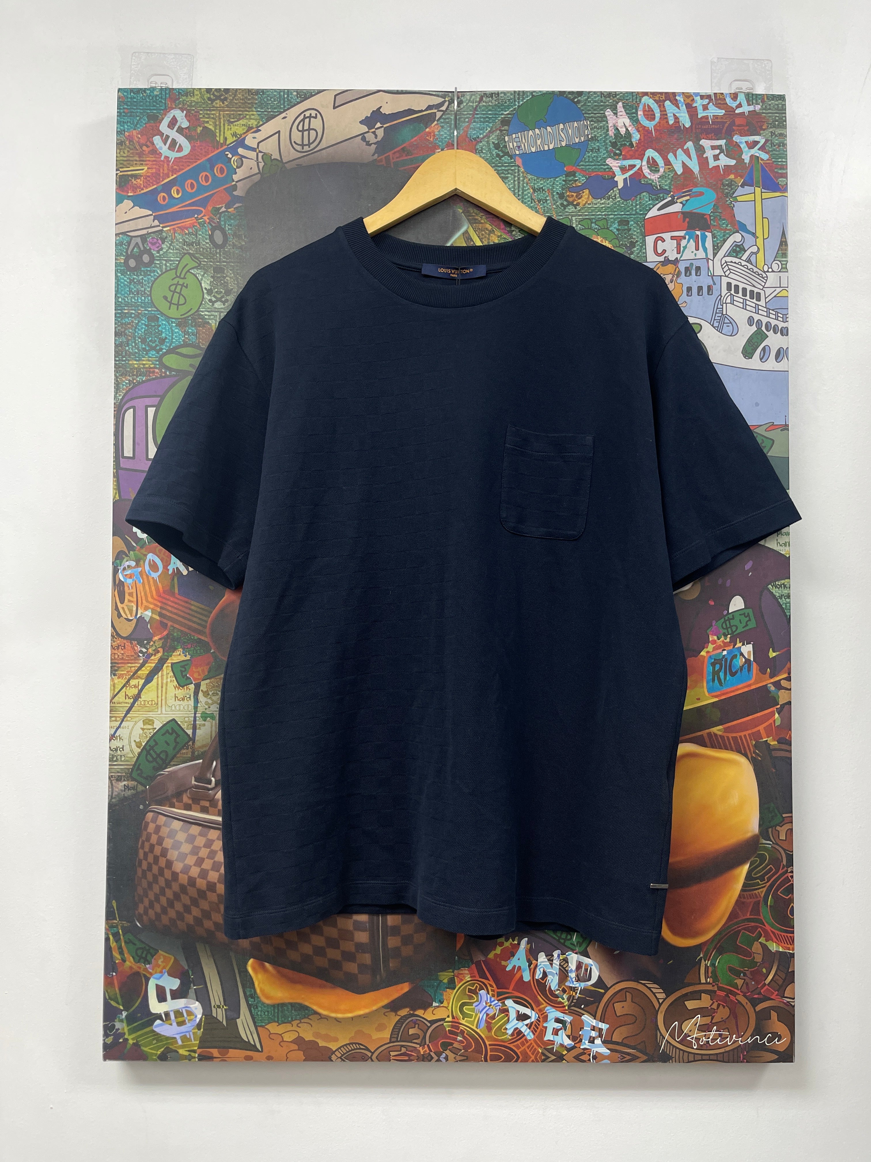 Louis Vuitton Navy Damier Pocket Tee