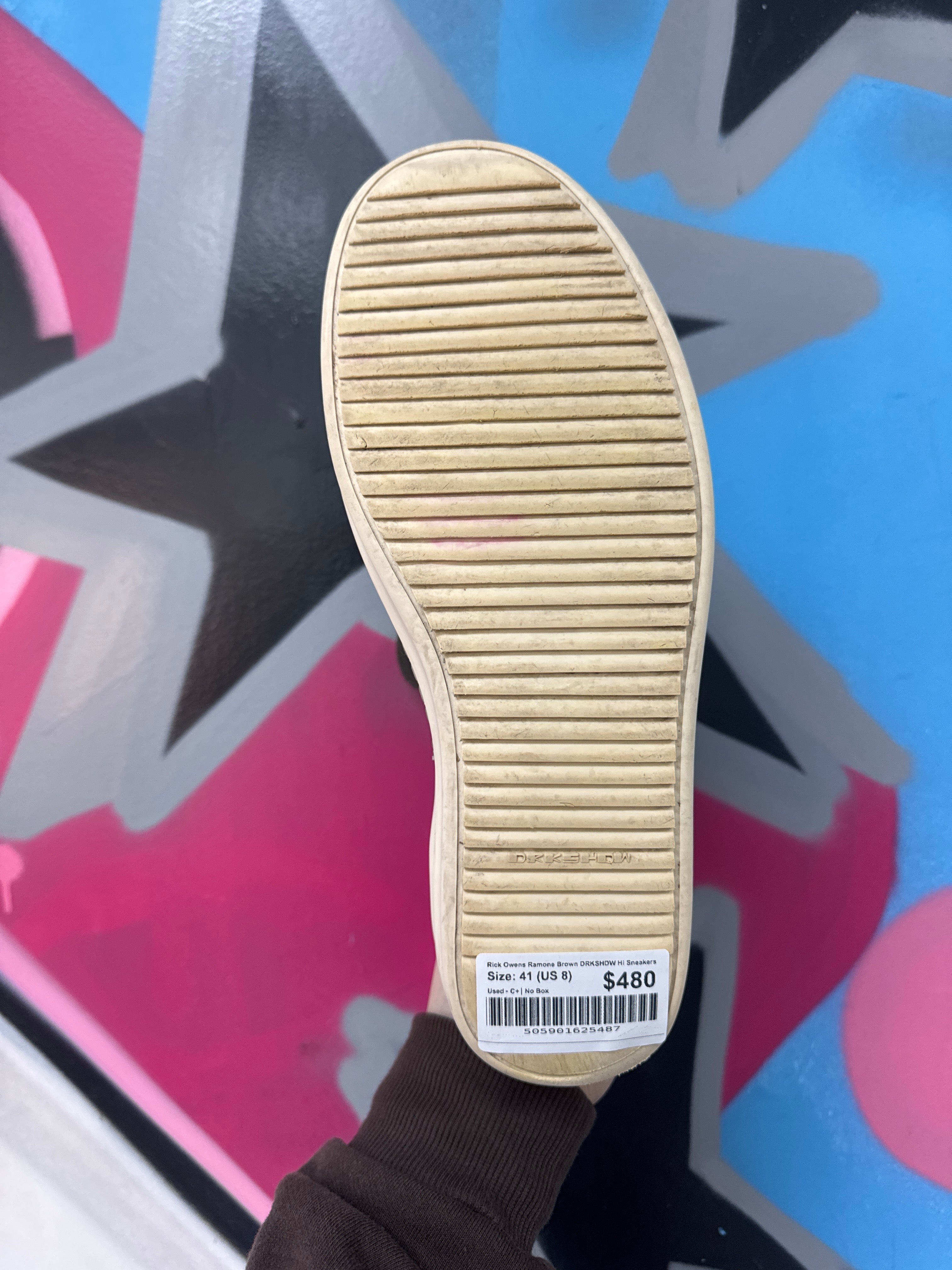 Rick Owens Ramone Brown DRKSHDW Hi Sneakers