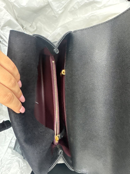 Chanel Black Caviar Quilted Handle Flap Bag