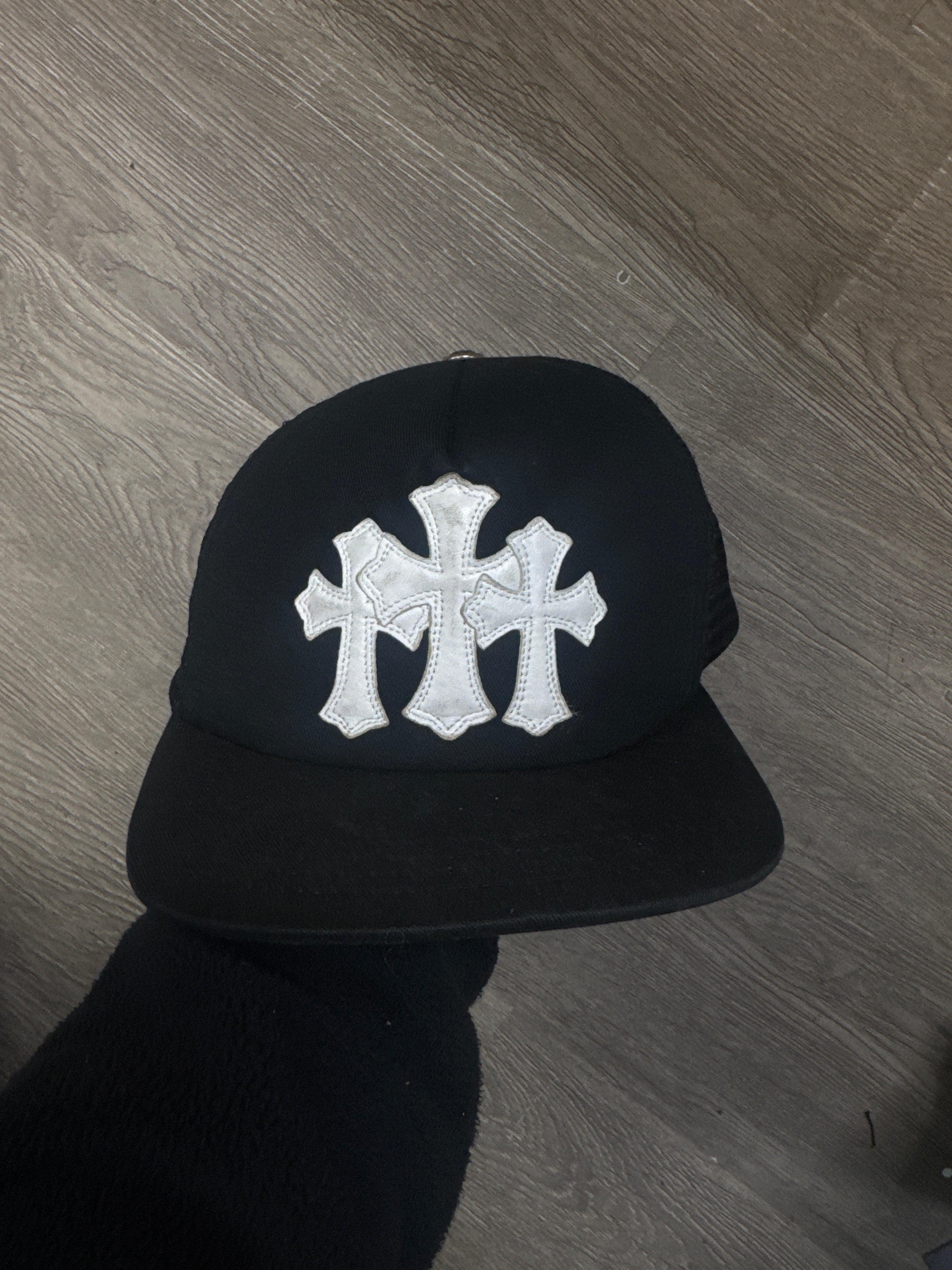 Chrome Hearts Black White Cemetery Trucker Cap
