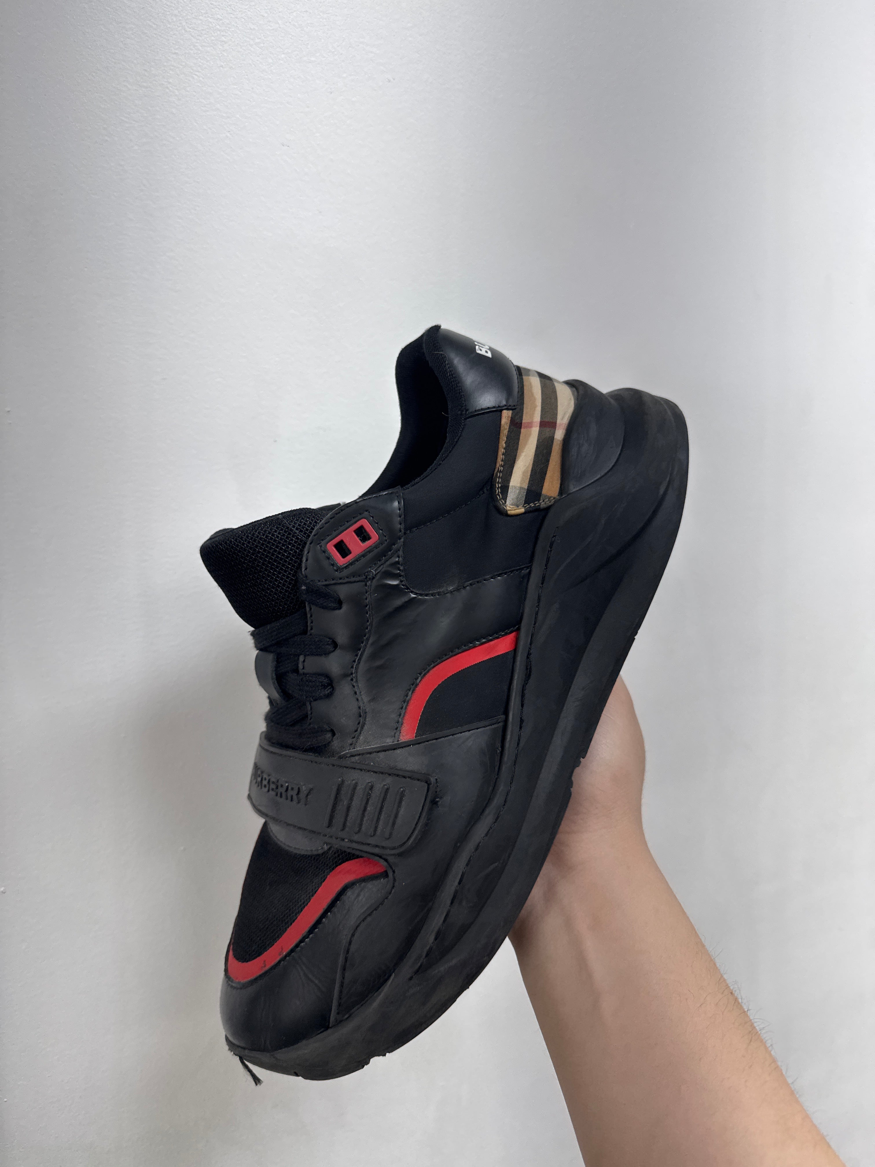 Burberry Black Strap Sneakers