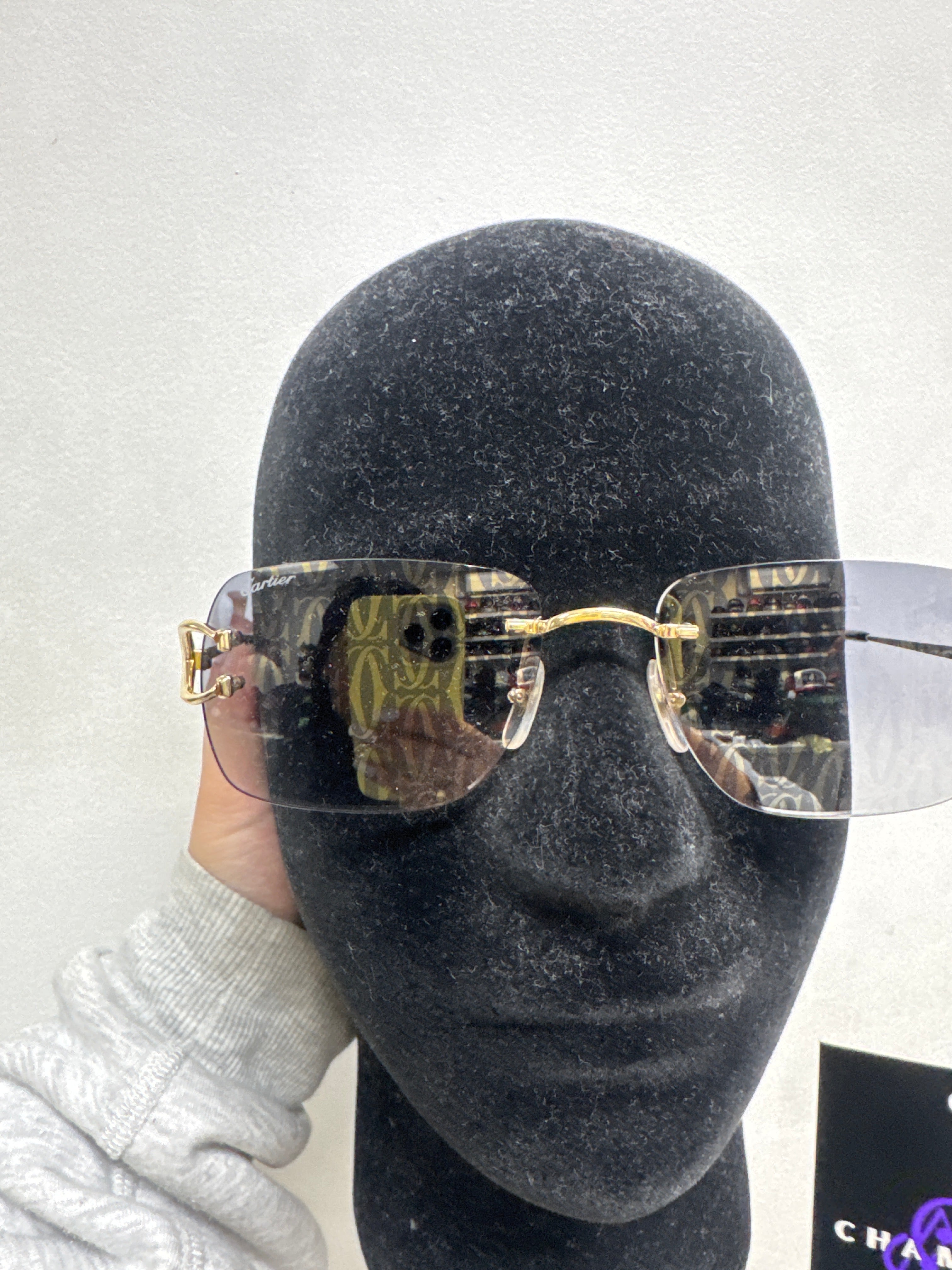 Cartier C Frame Monogram Gold Plated Glasses
