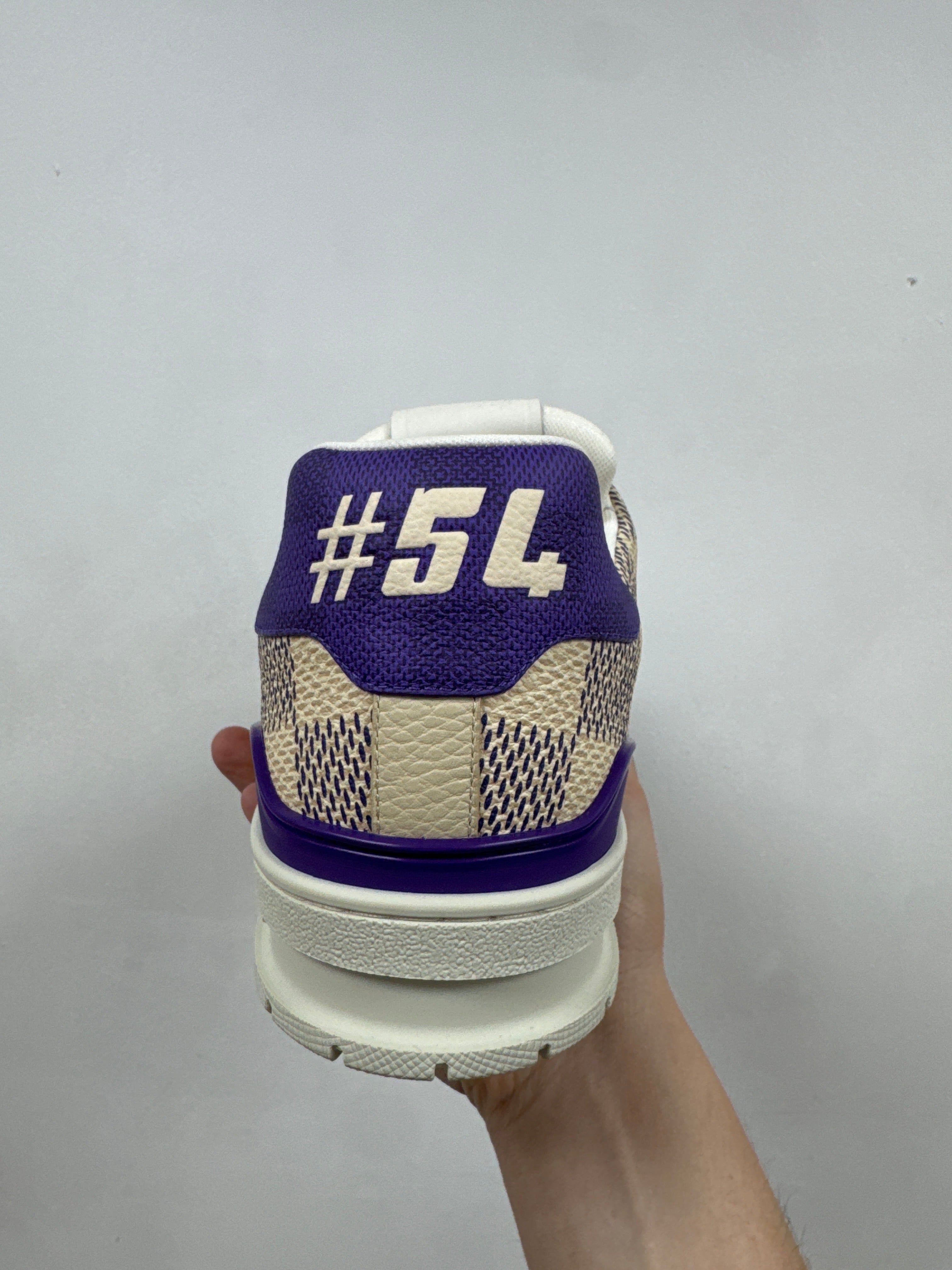 Louis Vuitton Purple Cream Damier #54 Sneakers