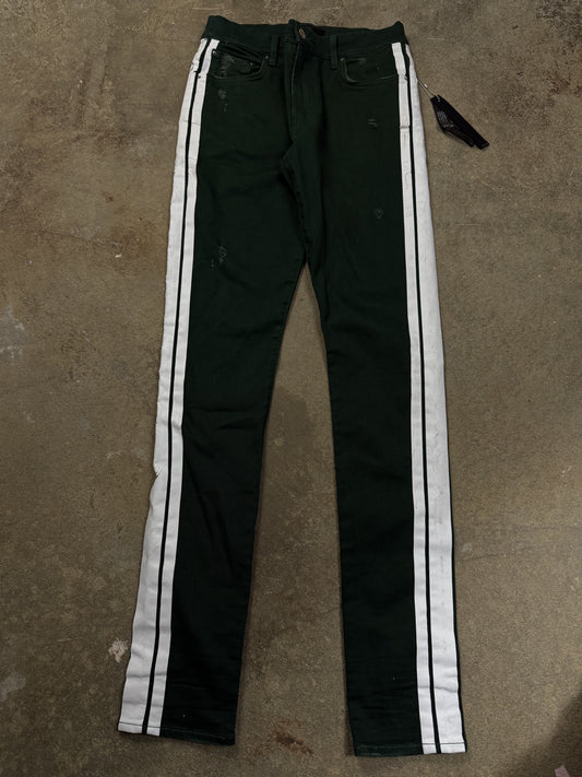 Amiri Jeans Green White Stripe Used 30