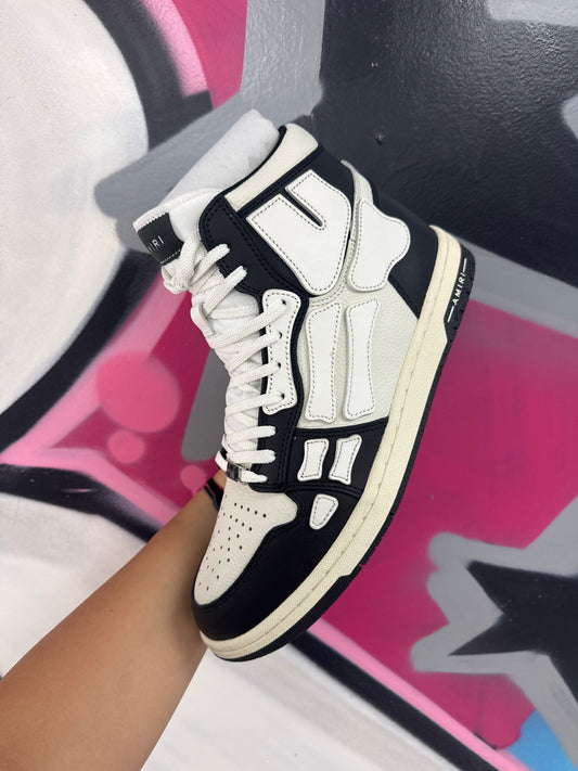 Amiri Black White Skel Hight Top Sneakers  New With Box