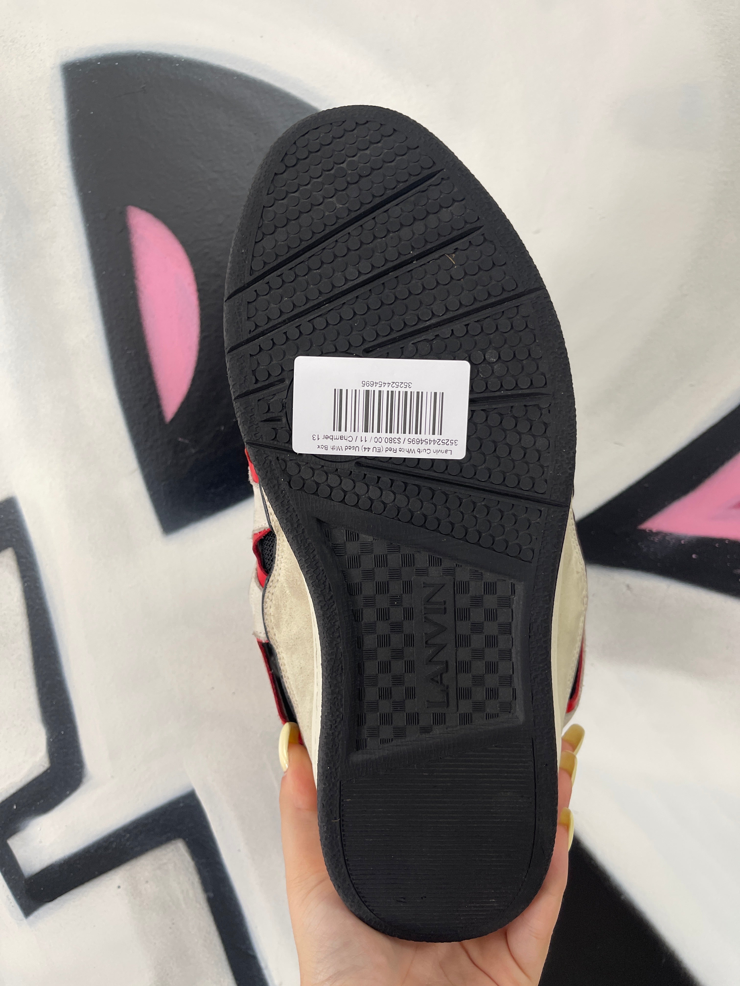 Lanvin Curb White Red (EU 44) Used With Box
