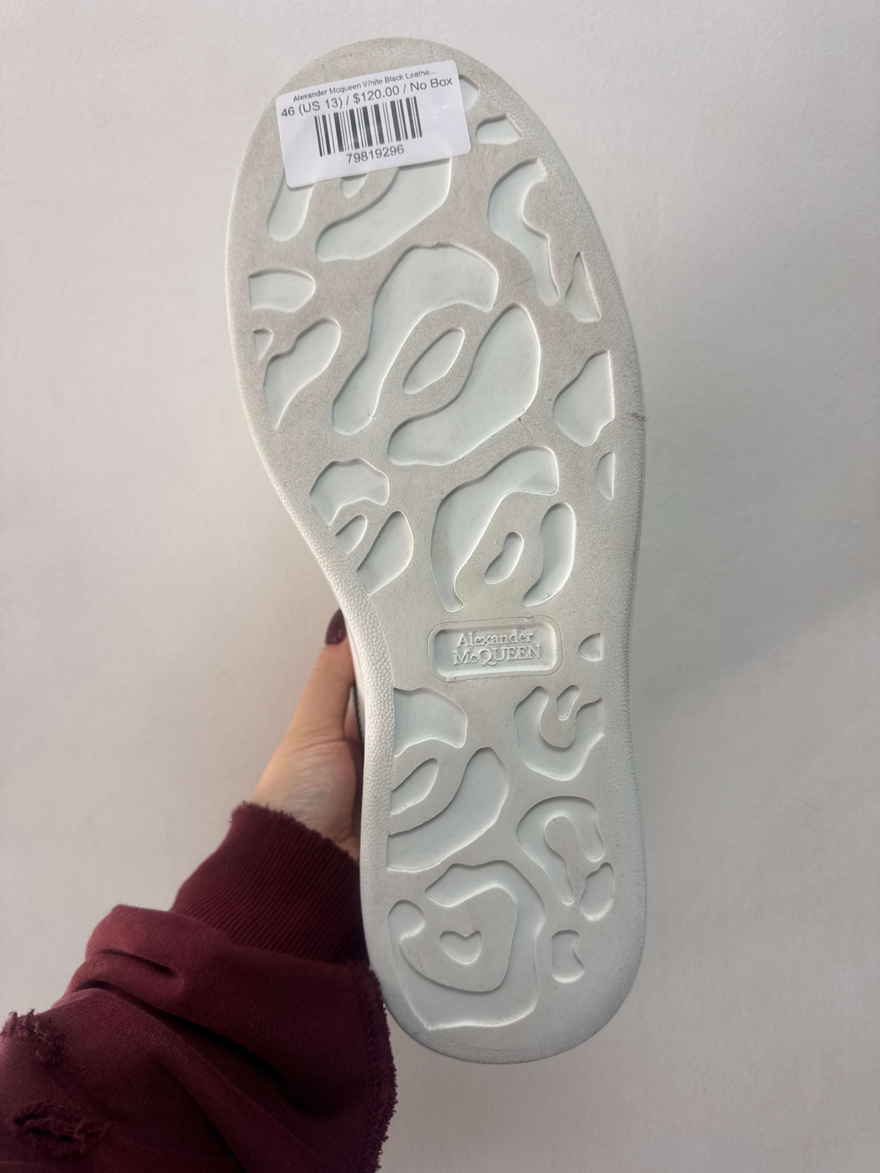 Alexander Mcqueen White Black Leather Sneakers