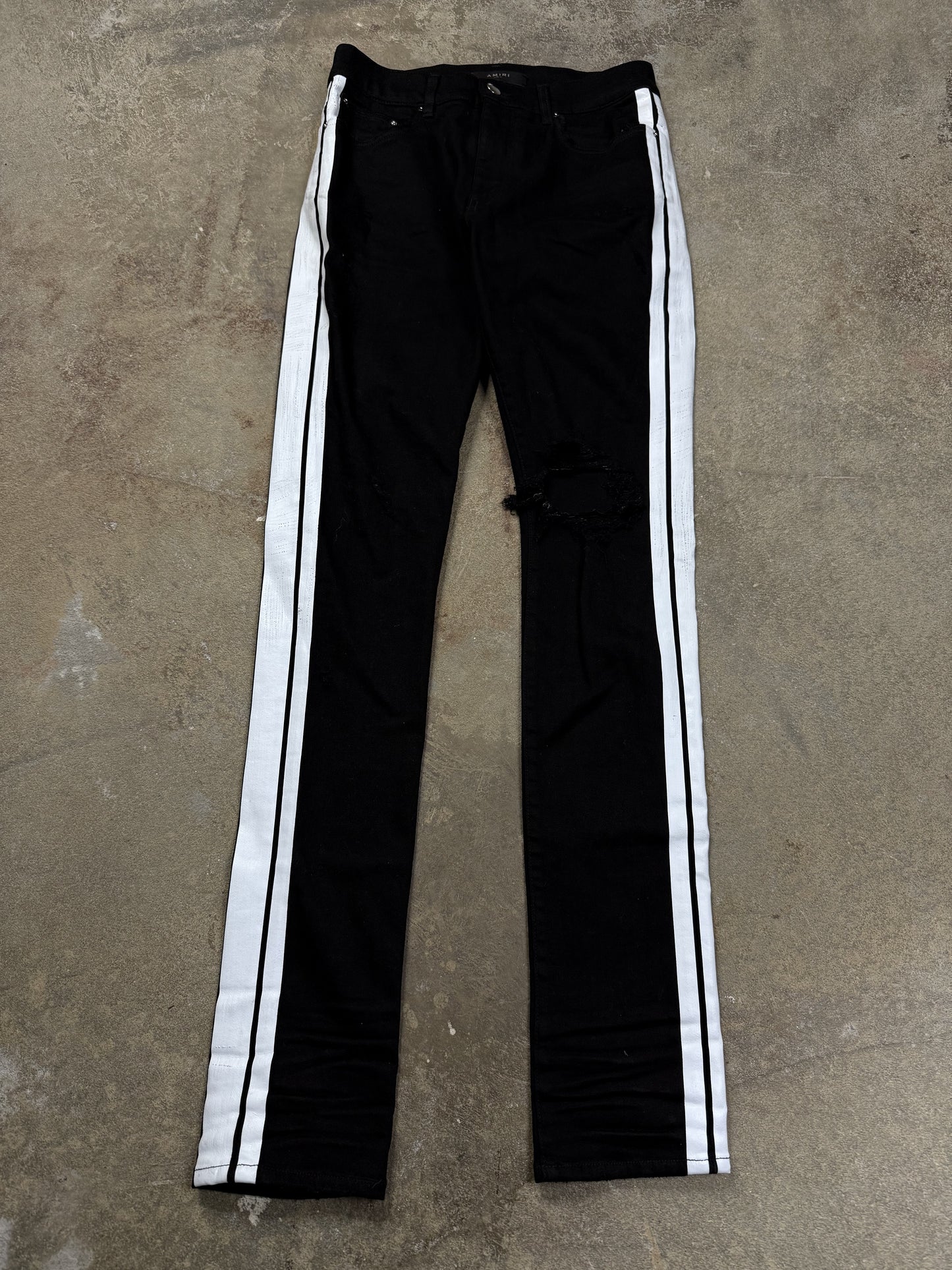 Amiri Jeans Black White Stripe Used 30