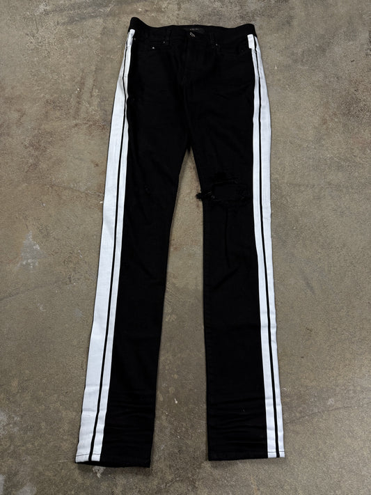 Amiri Jeans Black White Stripe Used 30