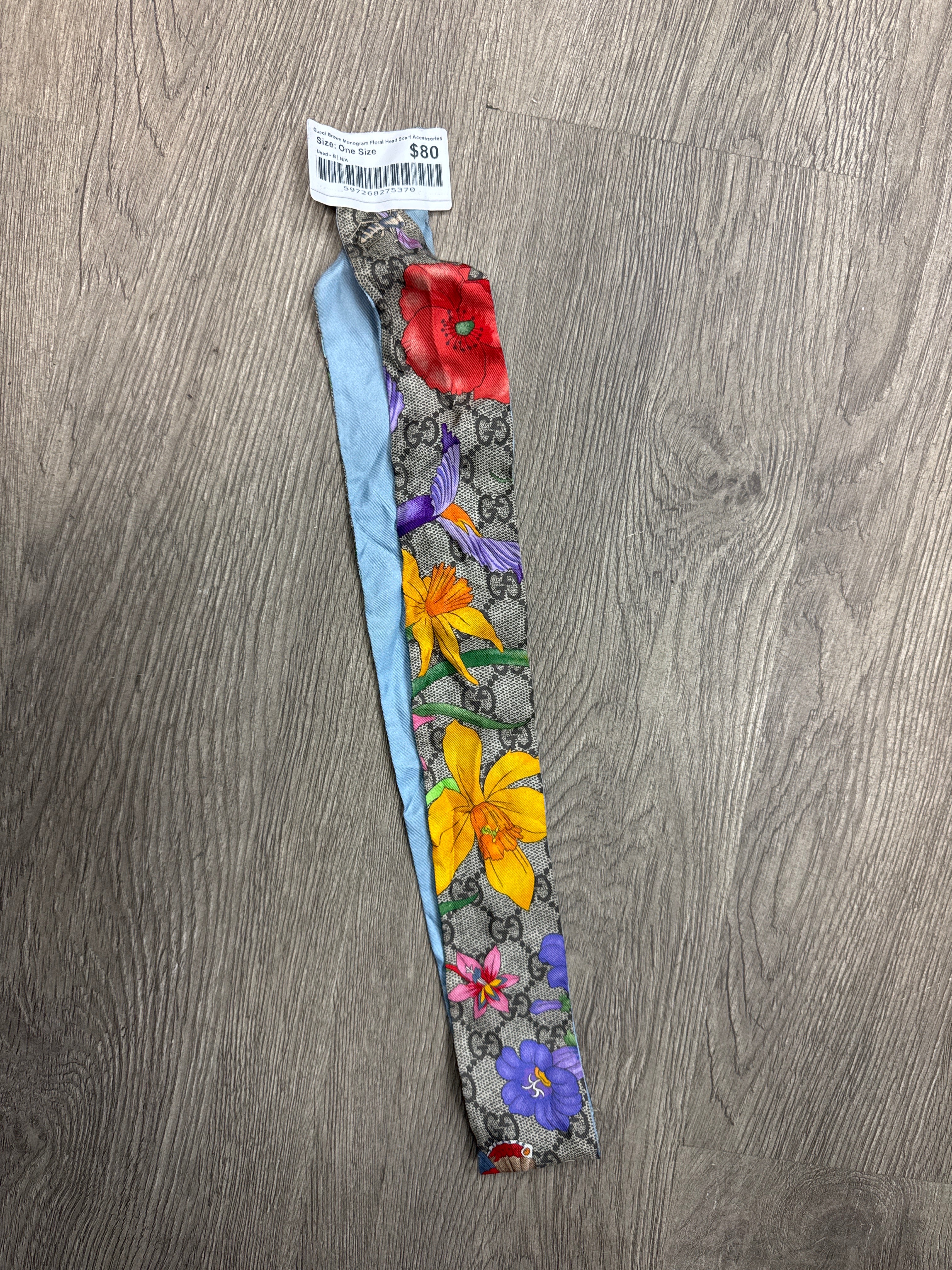 Gucci Brown Monogram Floral Head Scarf Accessories