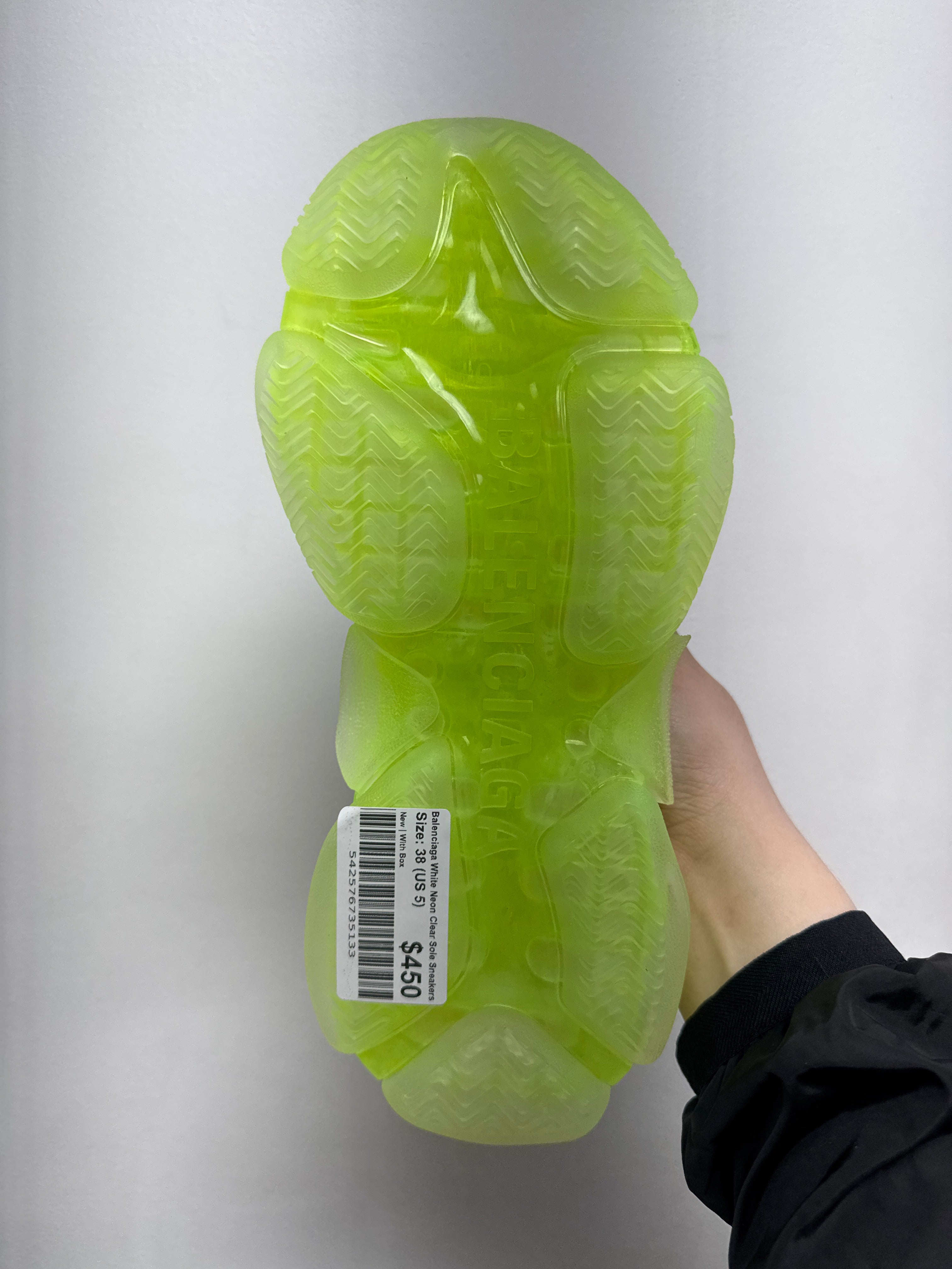 Balenciaga White Neon Clear Sole Sneakers