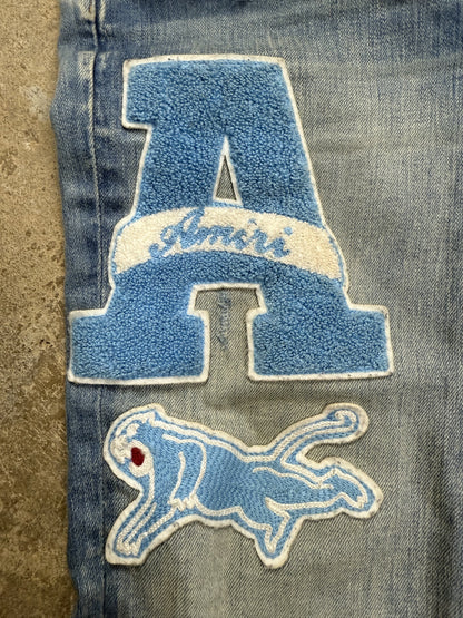 Amiri Jeans Light Wash A Patch Baby Blue Used 33