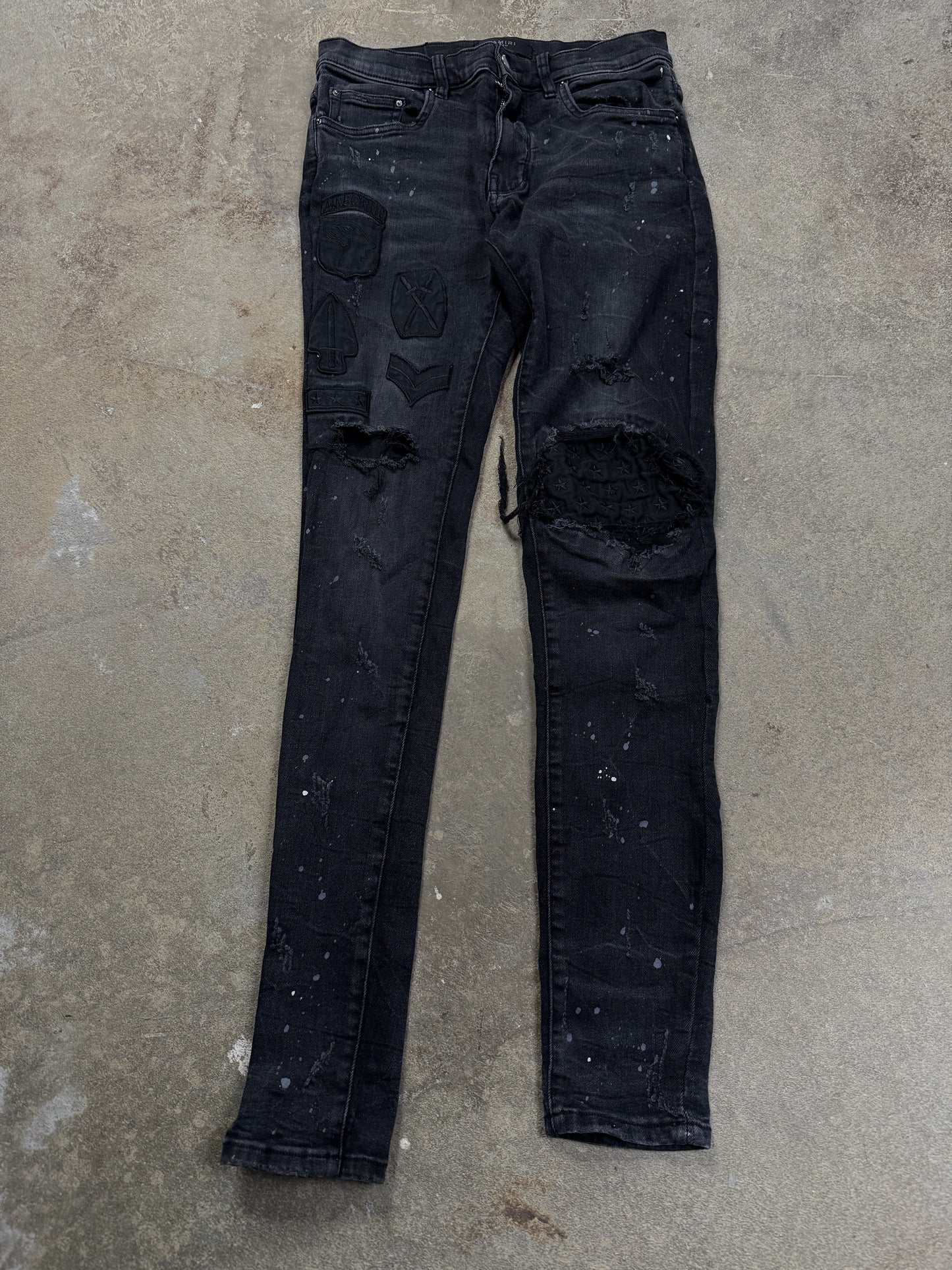 Amiri Jeans Black Biker Patch Used 30