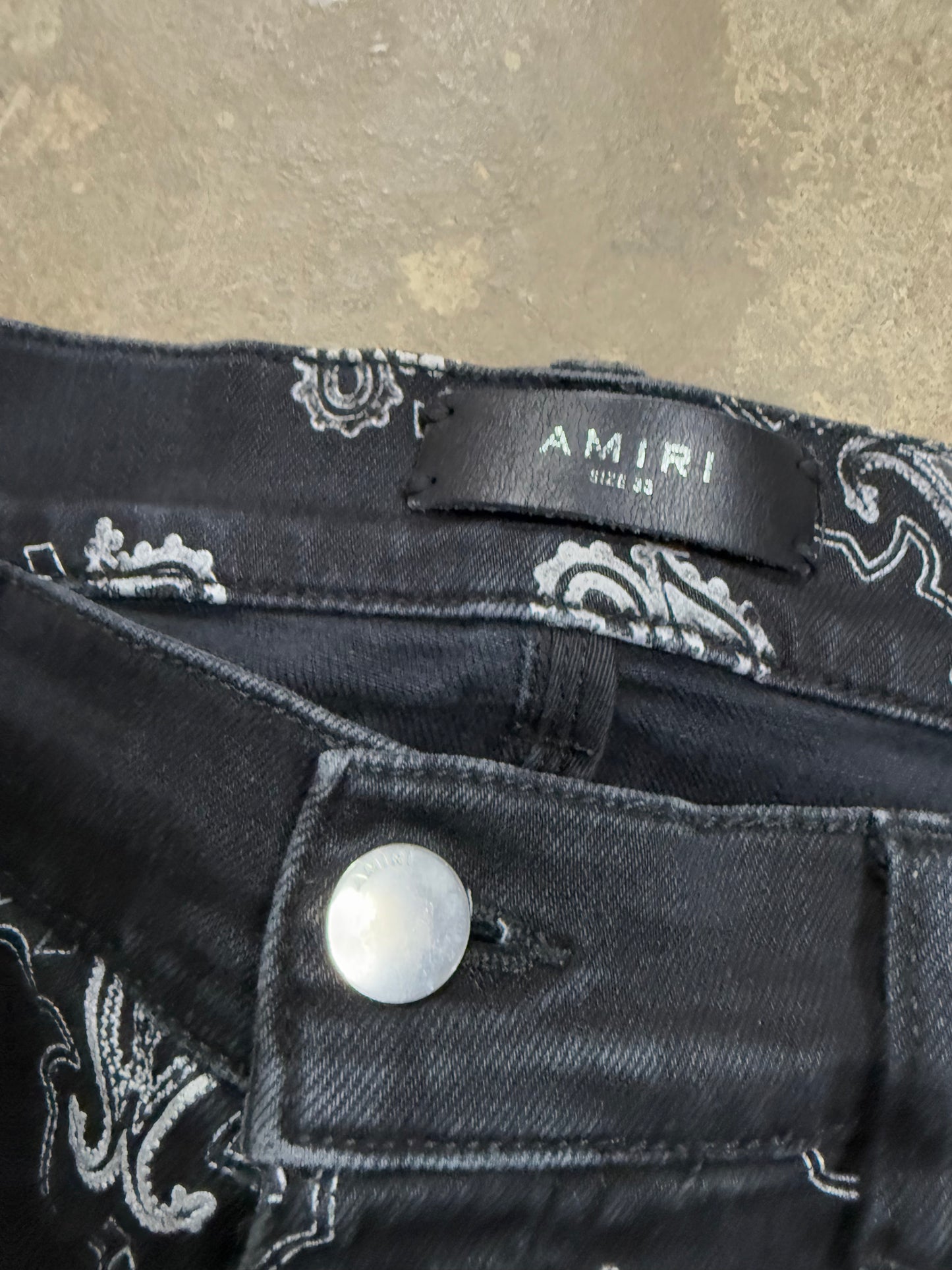 Amiri Jeans Black Paisley Used 33