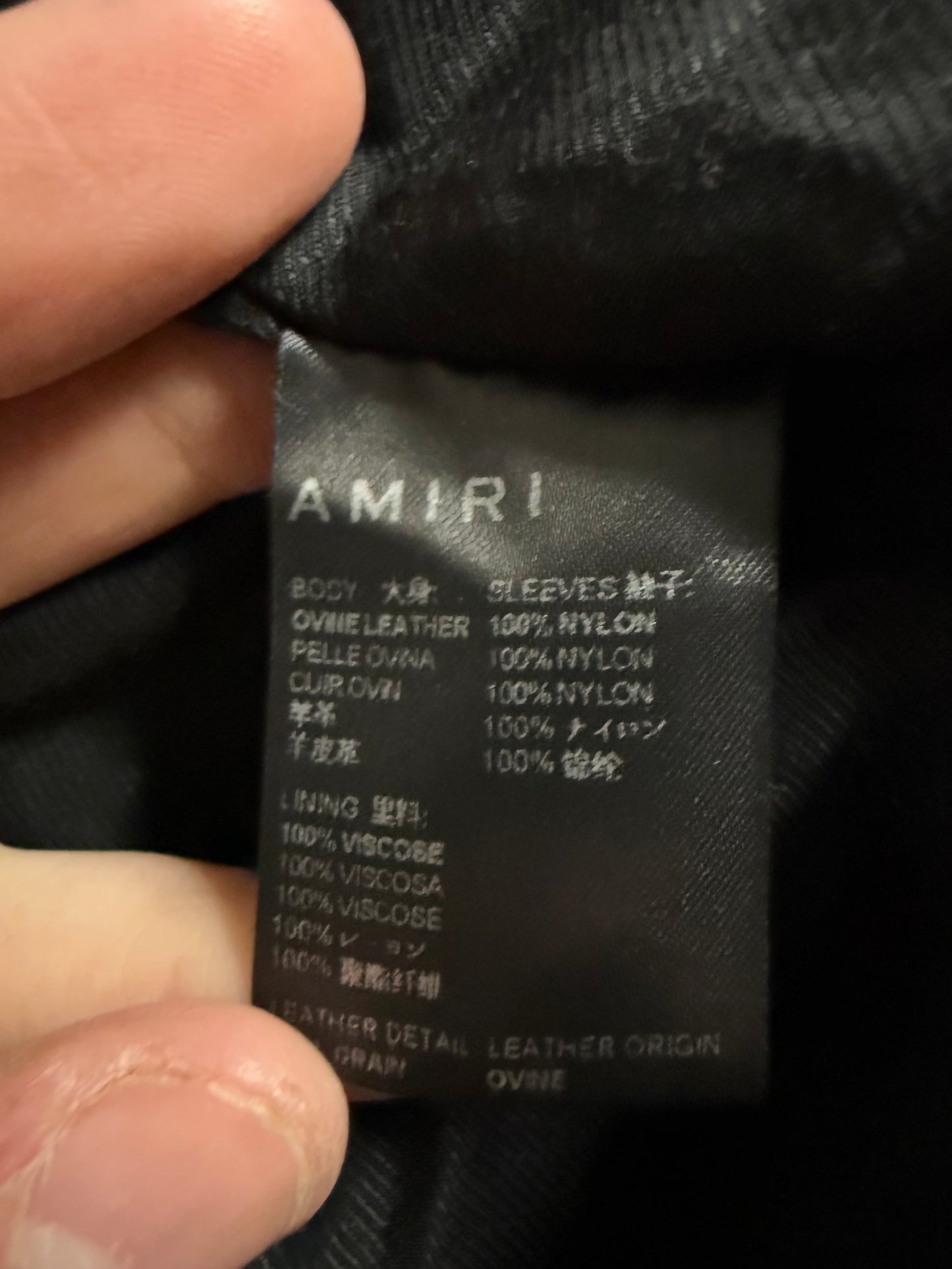 Amiri Jacket Black Fur Used 44 (Small)