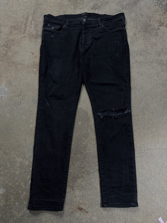 Amiri Jeans Thrasher Black Knee Rip Used 38