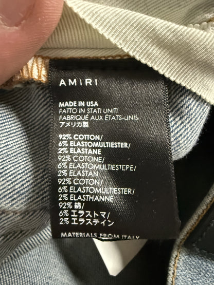 Amiri Jeans Light Wash A Patch Baby Blue Used 33